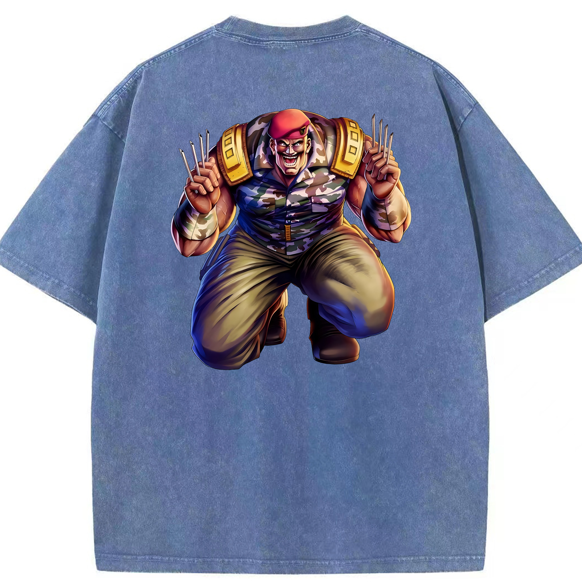 （画像用） 北斗の拳 Fist of the North Star 綿100% ヴィンテージ風 半袖Tシャツ（背面プリント）