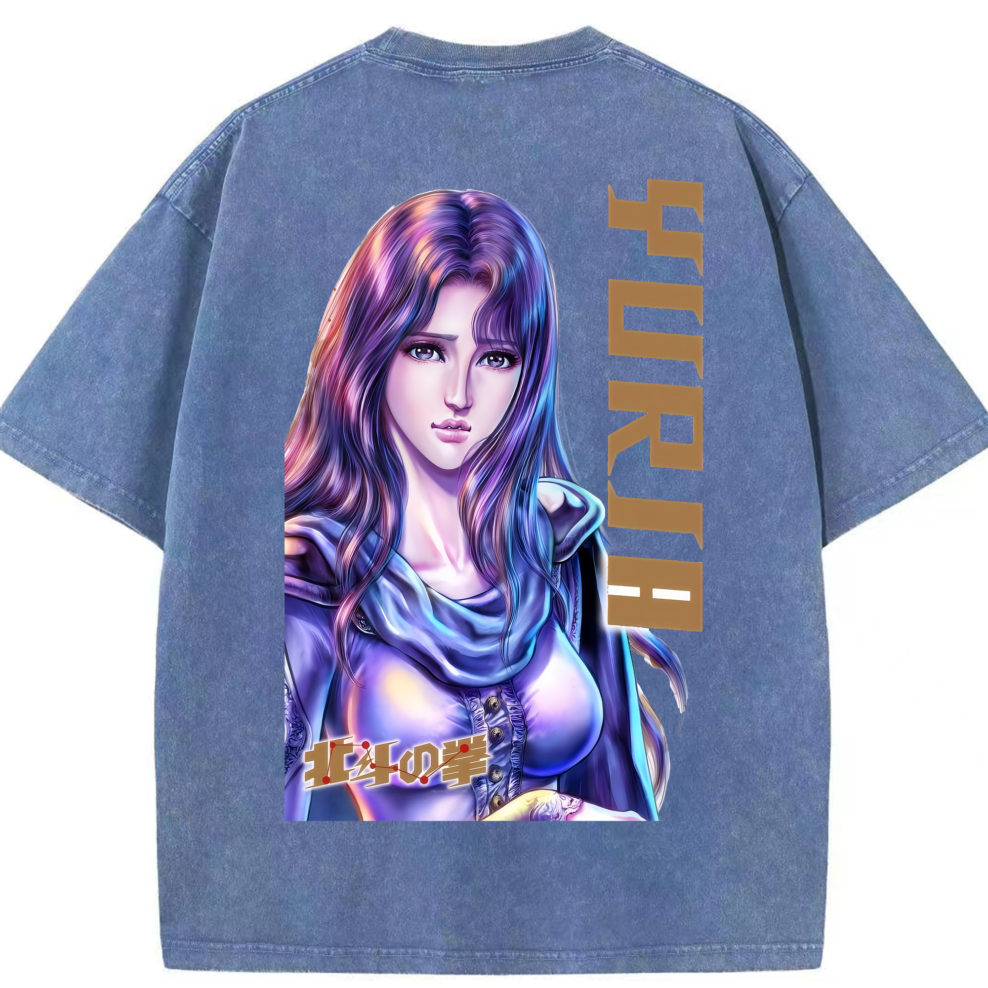 （画像用） 北斗の拳 Fist of the North Star 綿100% ヴィンテージ風 半袖Tシャツ（背面プリント）