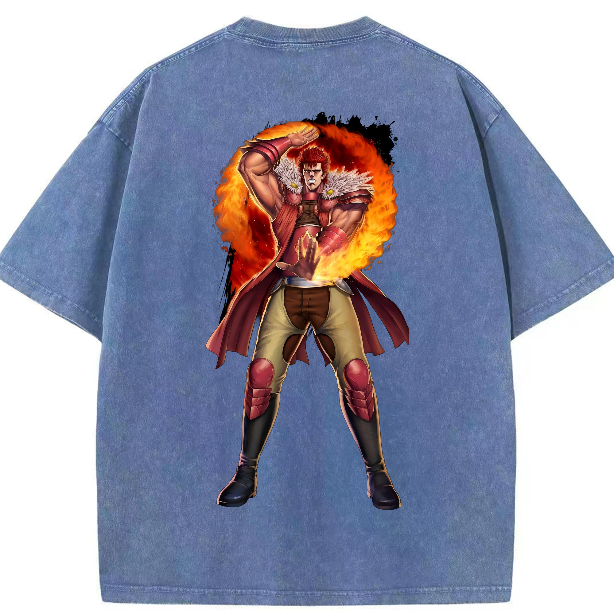 （画像用） 北斗の拳 Fist of the North Star 綿100% ヴィンテージ風 半袖Tシャツ（背面プリント）