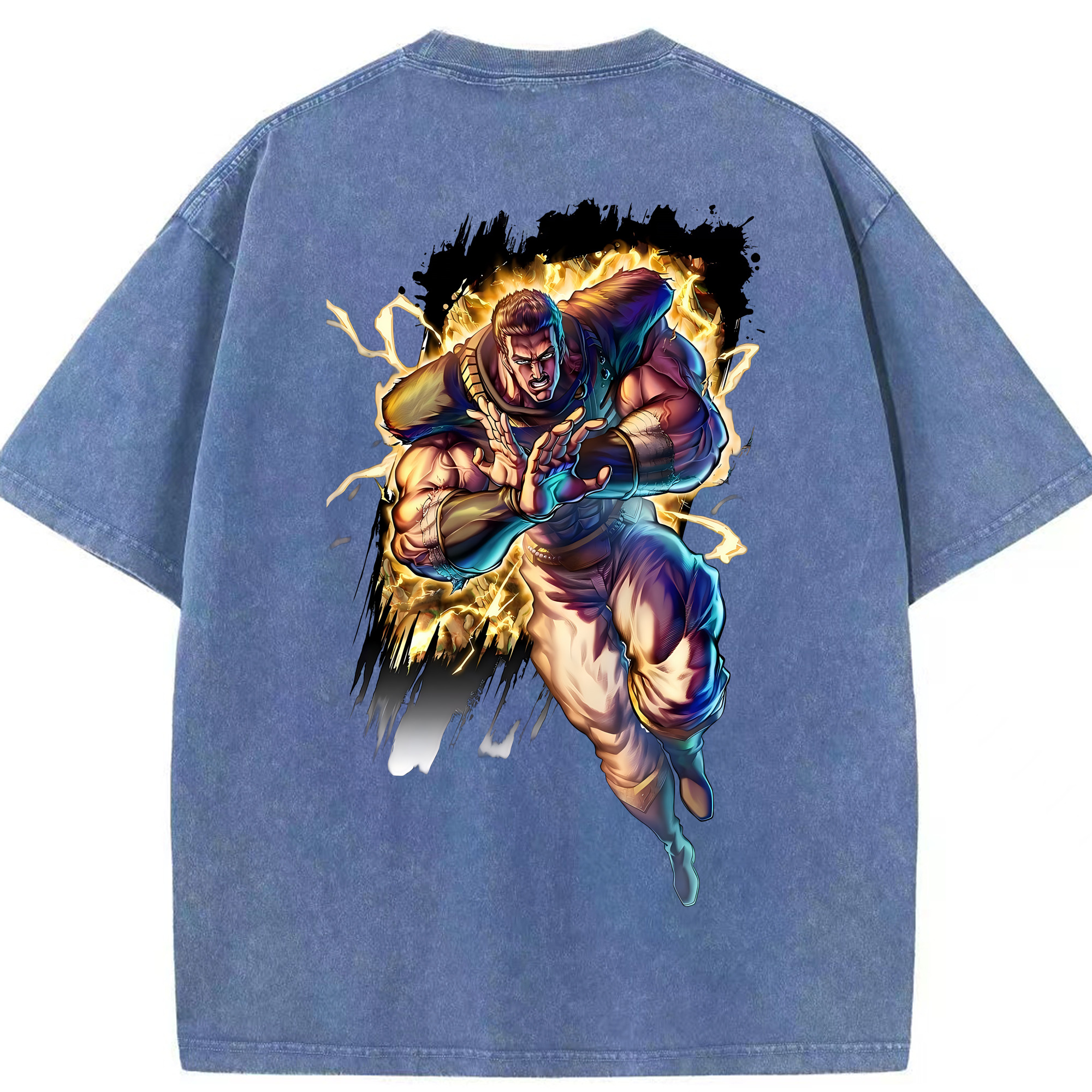 （画像用） 北斗の拳 Fist of the North Star 綿100% ヴィンテージ風 半袖Tシャツ（背面プリント）