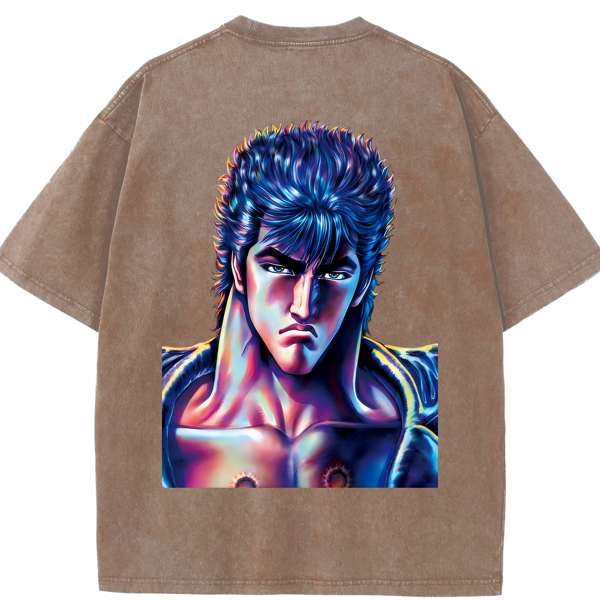 （画像用） 北斗の拳 Fist of the North Star 綿100% ヴィンテージ風 半袖Tシャツ（背面プリント）