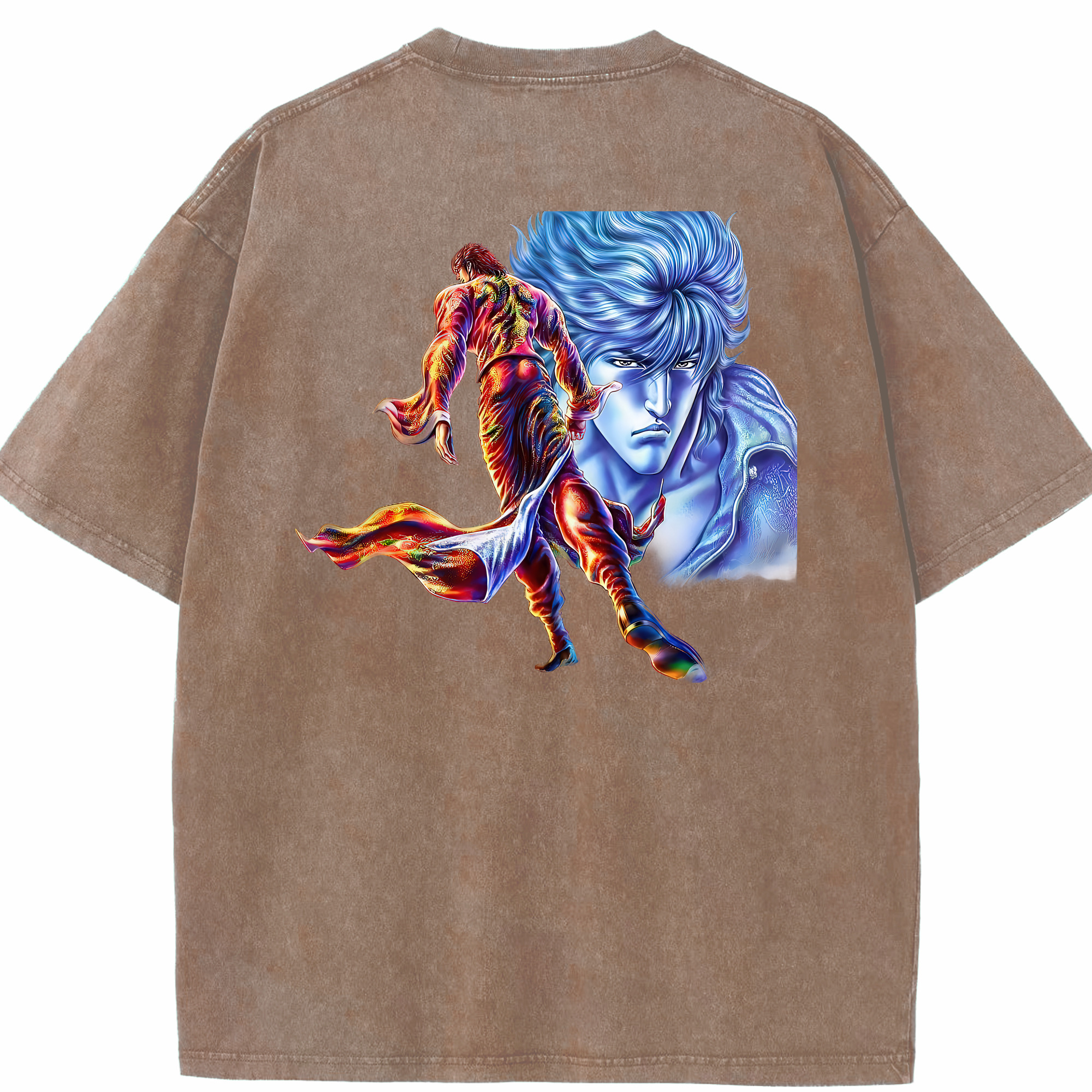 （画像用） 北斗の拳 Fist of the North Star 綿100% ヴィンテージ風 半袖Tシャツ（背面プリント）