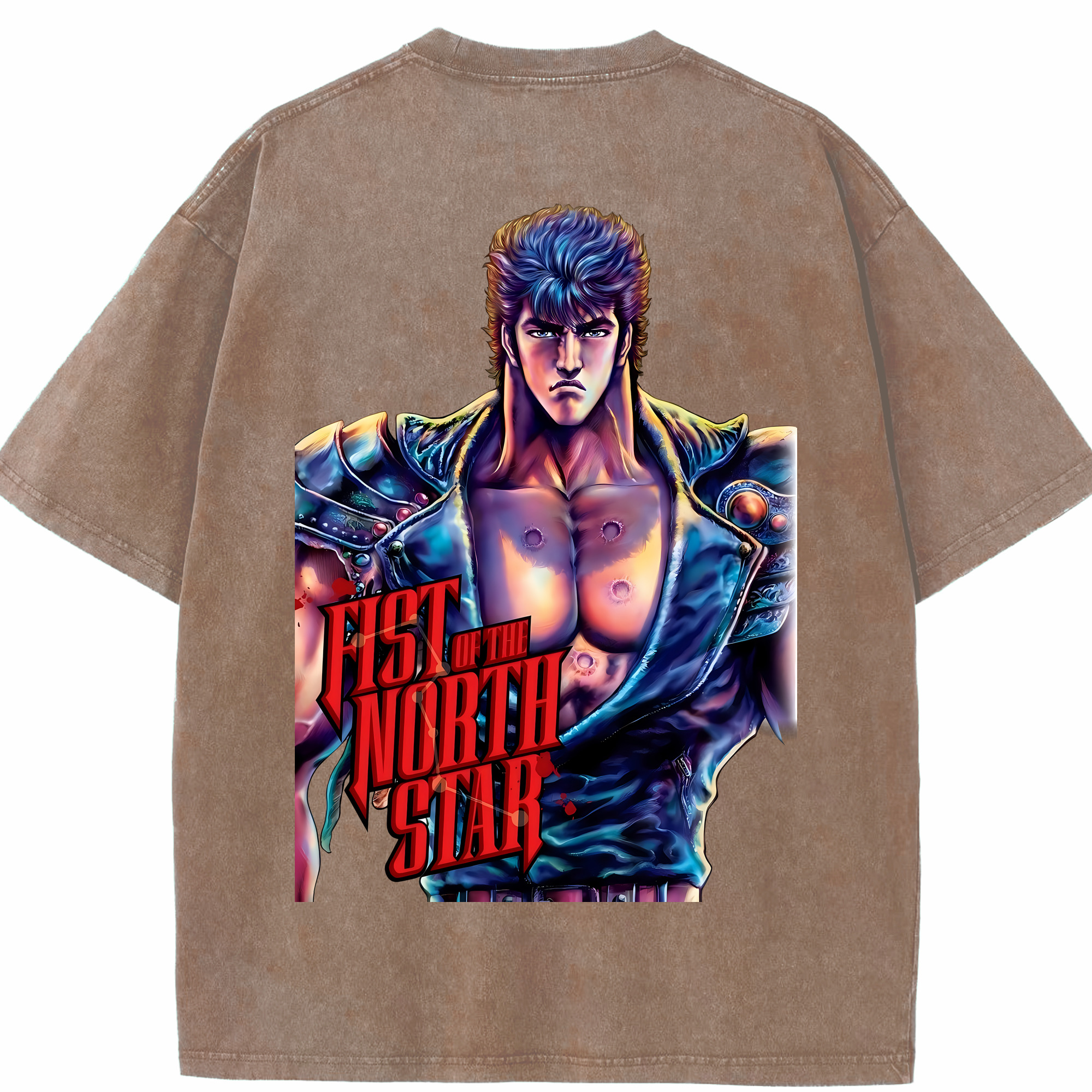（画像用） 北斗の拳 Fist of the North Star 綿100% ヴィンテージ風 半袖Tシャツ（背面プリント）