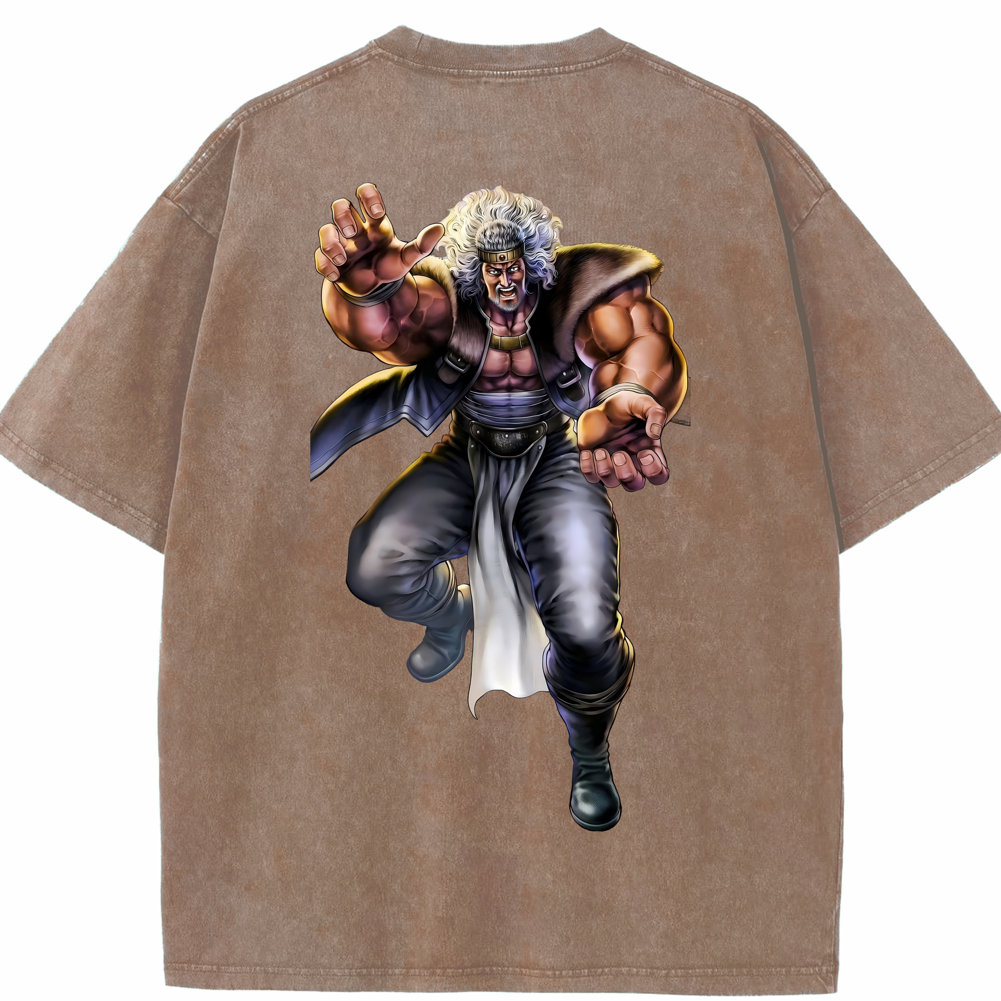 （画像用） 北斗の拳 Fist of the North Star 綿100% ヴィンテージ風 半袖Tシャツ（背面プリント）