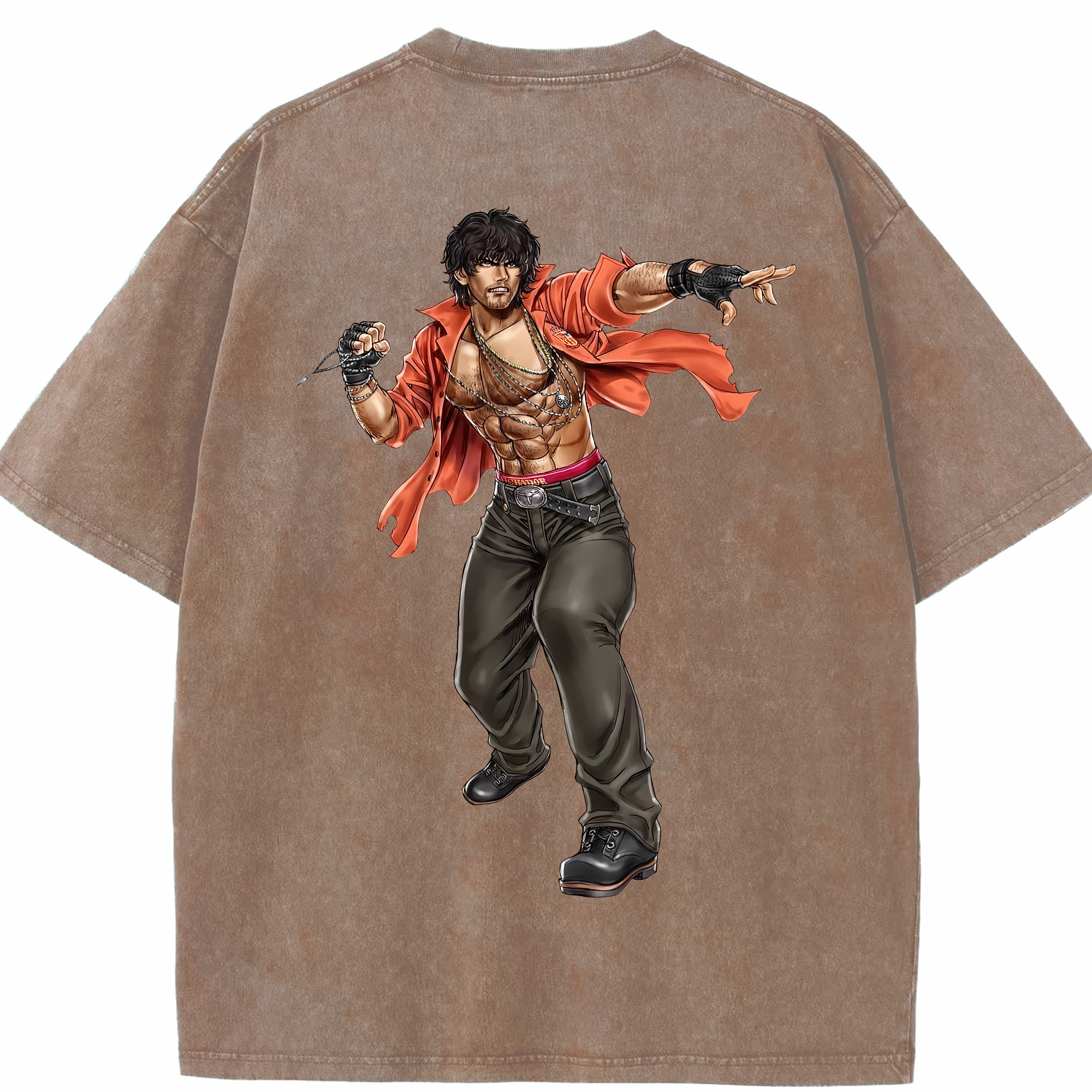 （画像用） 北斗の拳 Fist of the North Star 綿100% ヴィンテージ風 半袖Tシャツ（背面プリント）
