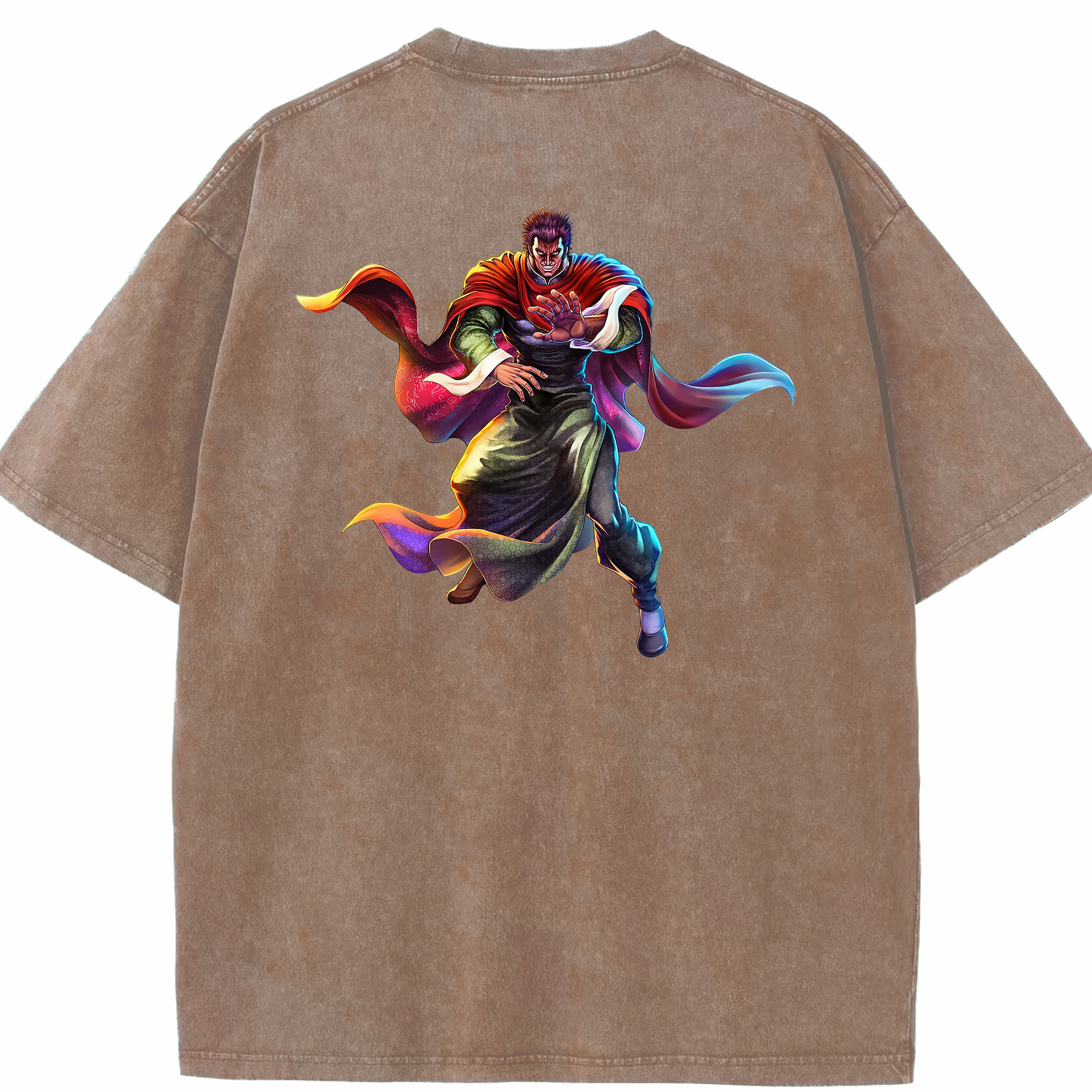 （画像用） 北斗の拳 Fist of the North Star 綿100% ヴィンテージ風 半袖Tシャツ（背面プリント）