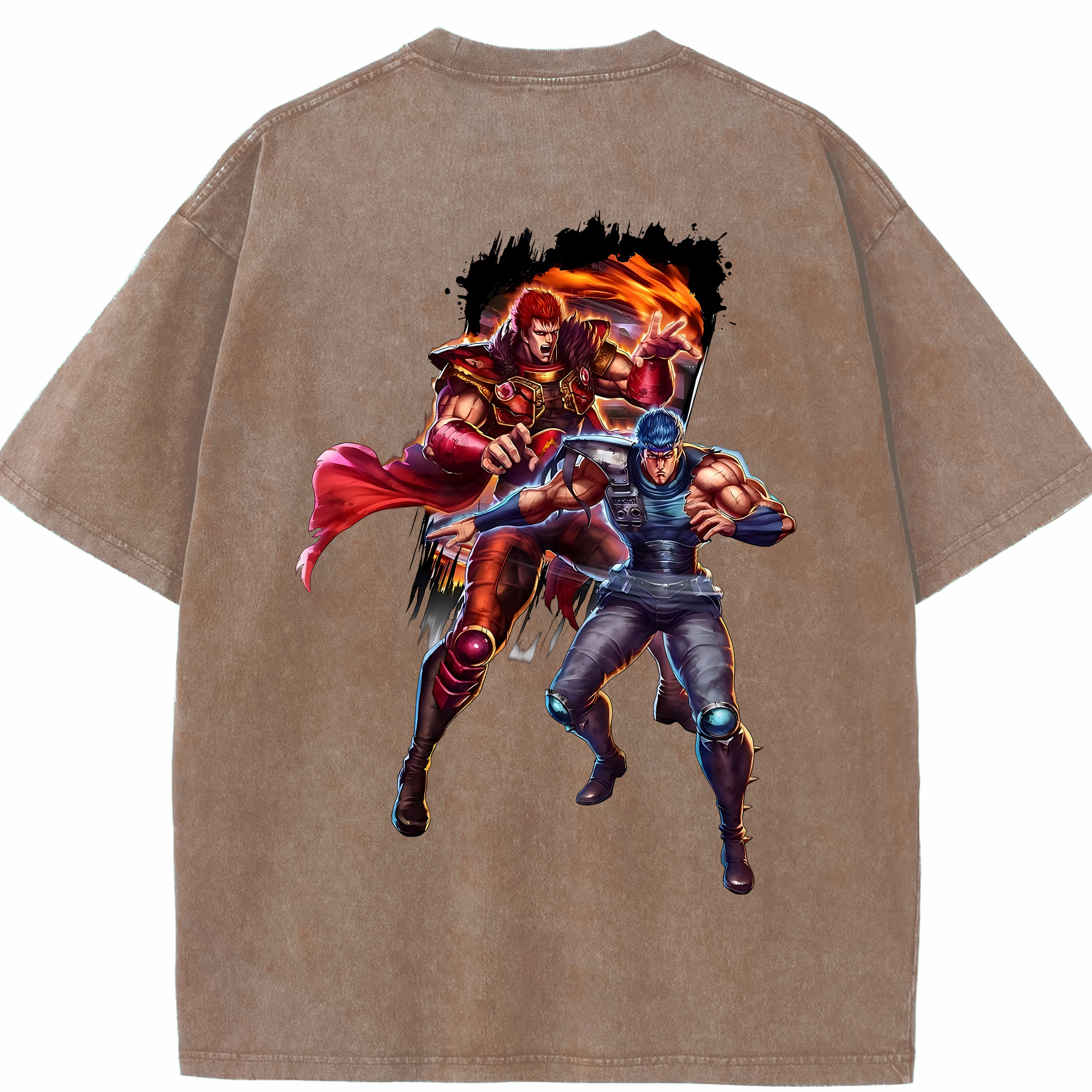 （画像用） 北斗の拳 Fist of the North Star 綿100% ヴィンテージ風 半袖Tシャツ（背面プリント）