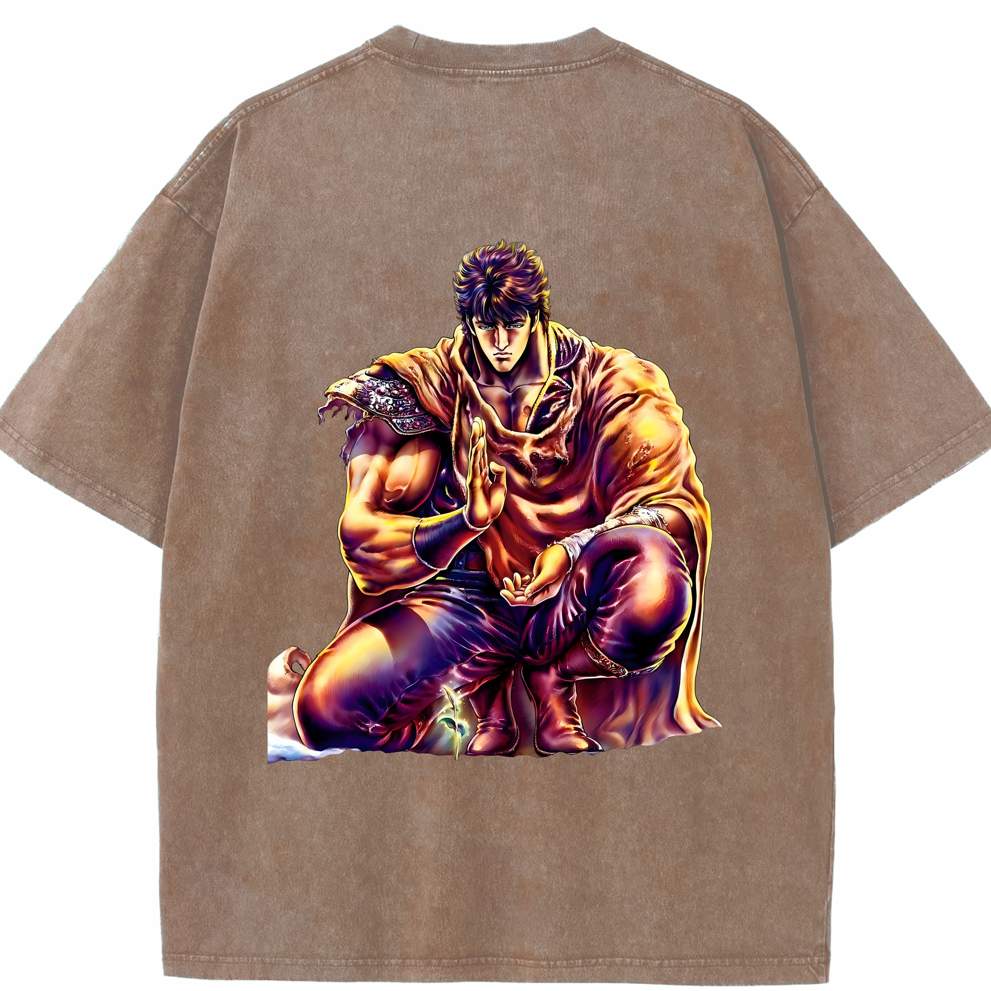 （画像用） 北斗の拳 Fist of the North Star 綿100% ヴィンテージ風 半袖Tシャツ（背面プリント）