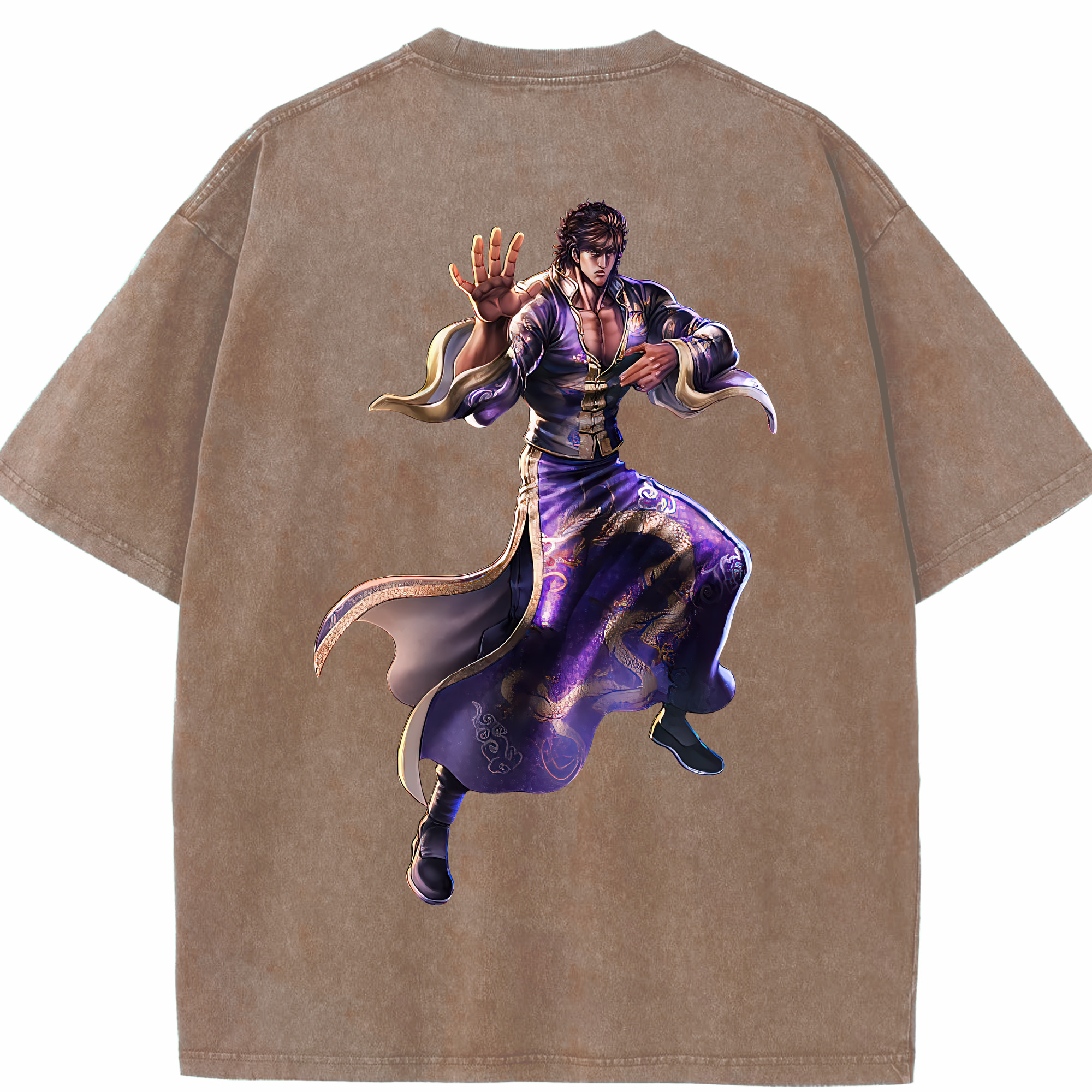 （画像用） 北斗の拳 Fist of the North Star 綿100% ヴィンテージ風 半袖Tシャツ（背面プリント）