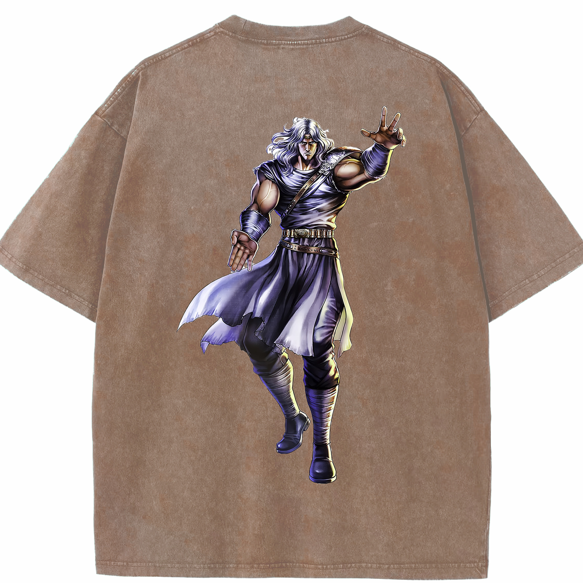 （画像用） 北斗の拳 Fist of the North Star 綿100% ヴィンテージ風 半袖Tシャツ（背面プリント）