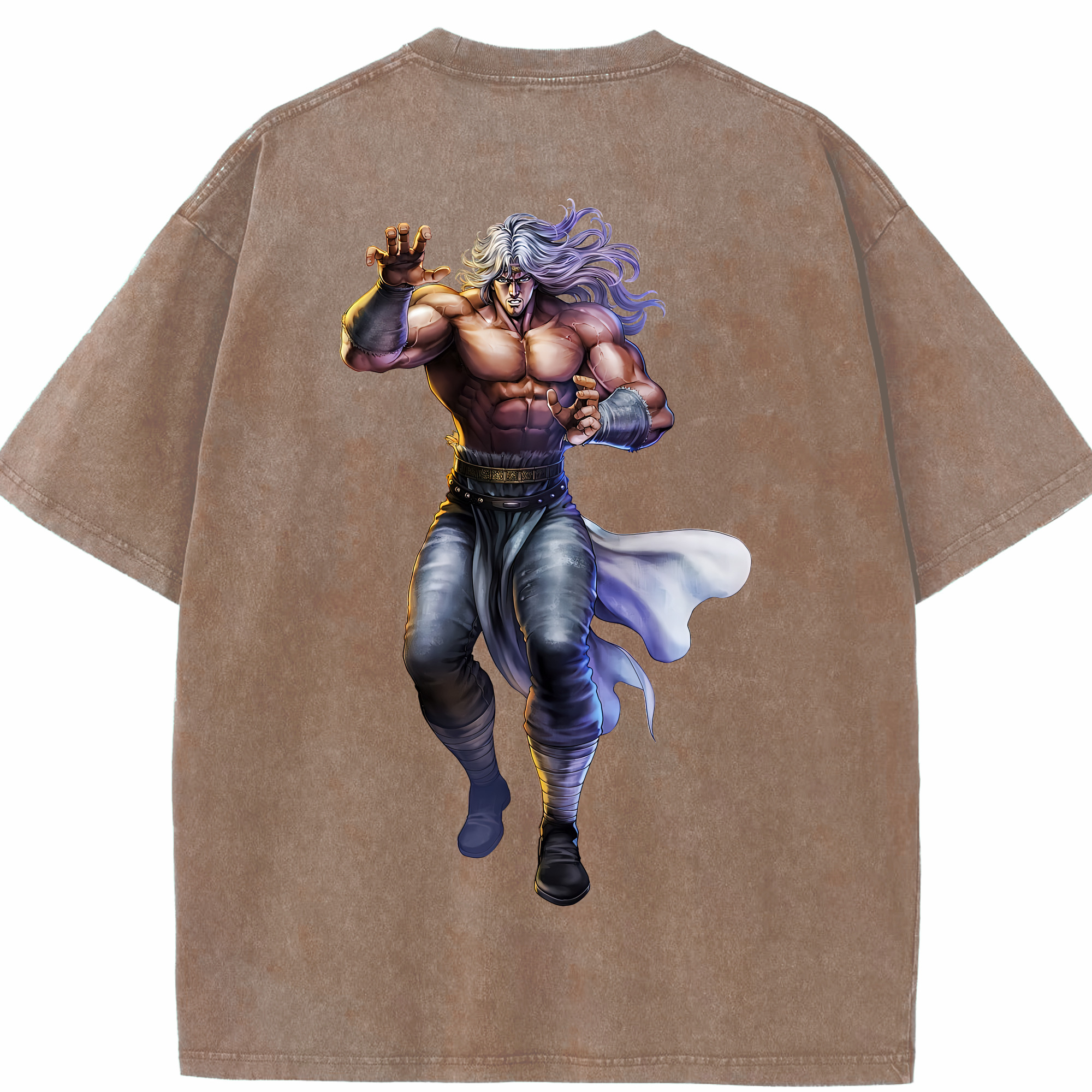 （画像用） 北斗の拳 Fist of the North Star 綿100% ヴィンテージ風 半袖Tシャツ（背面プリント）