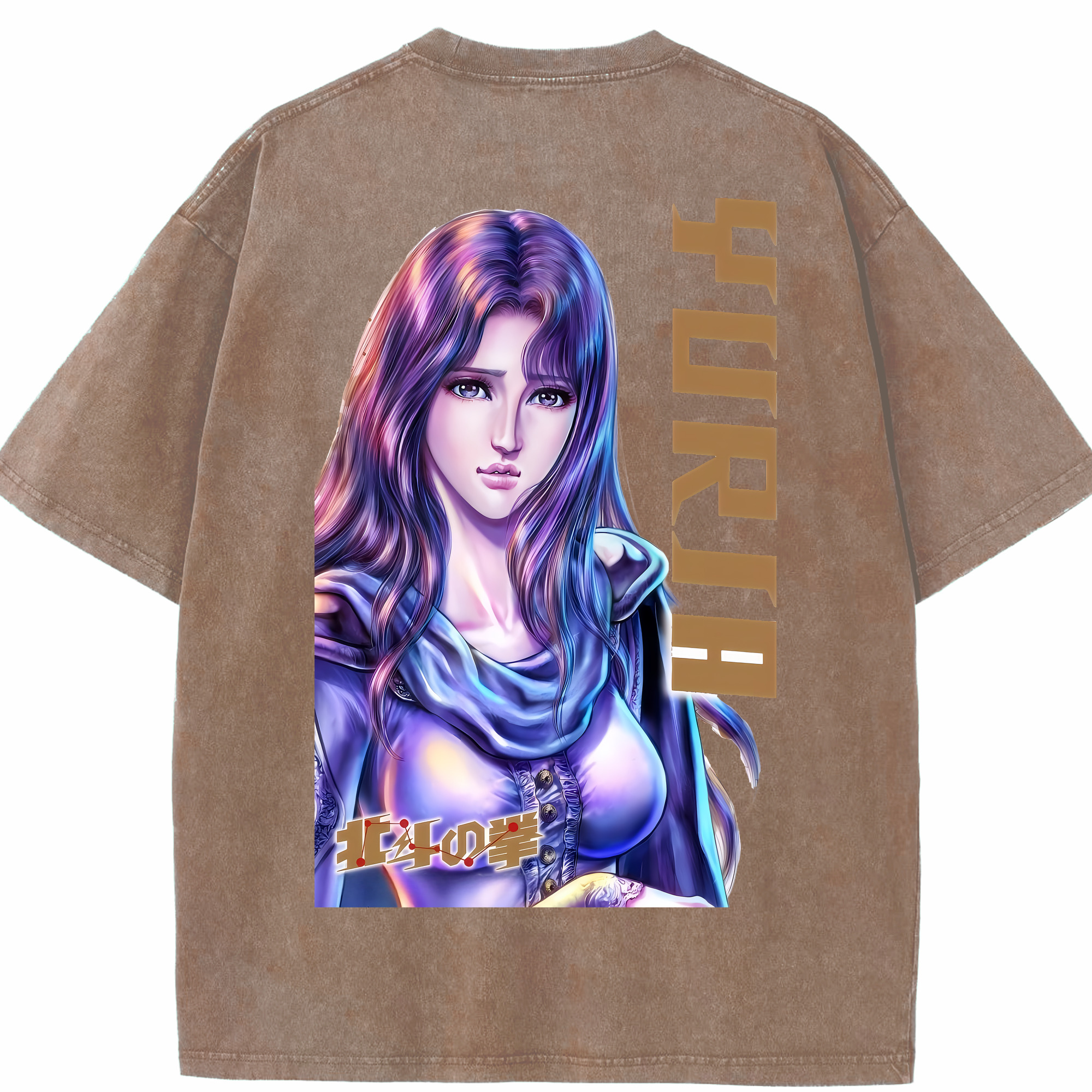 （画像用） 北斗の拳 Fist of the North Star 綿100% ヴィンテージ風 半袖Tシャツ（背面プリント）