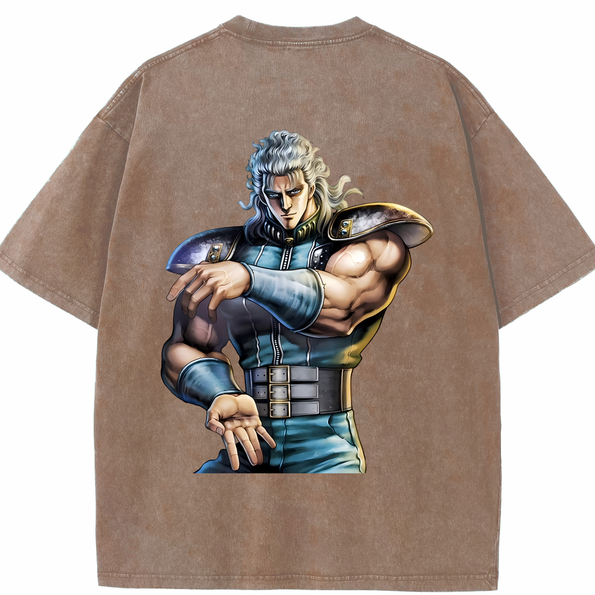 （画像用） 北斗の拳 Fist of the North Star 綿100% ヴィンテージ風 半袖Tシャツ（背面プリント）