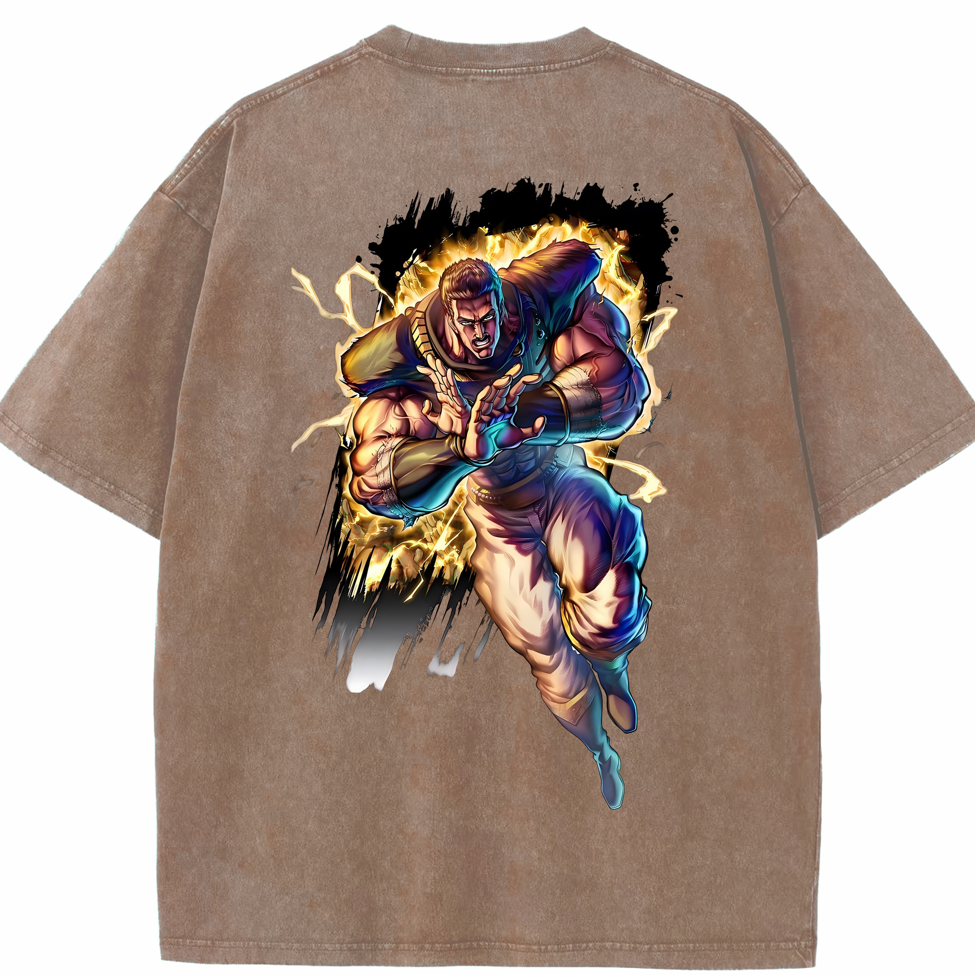 （画像用） 北斗の拳 Fist of the North Star 綿100% ヴィンテージ風 半袖Tシャツ（背面プリント）