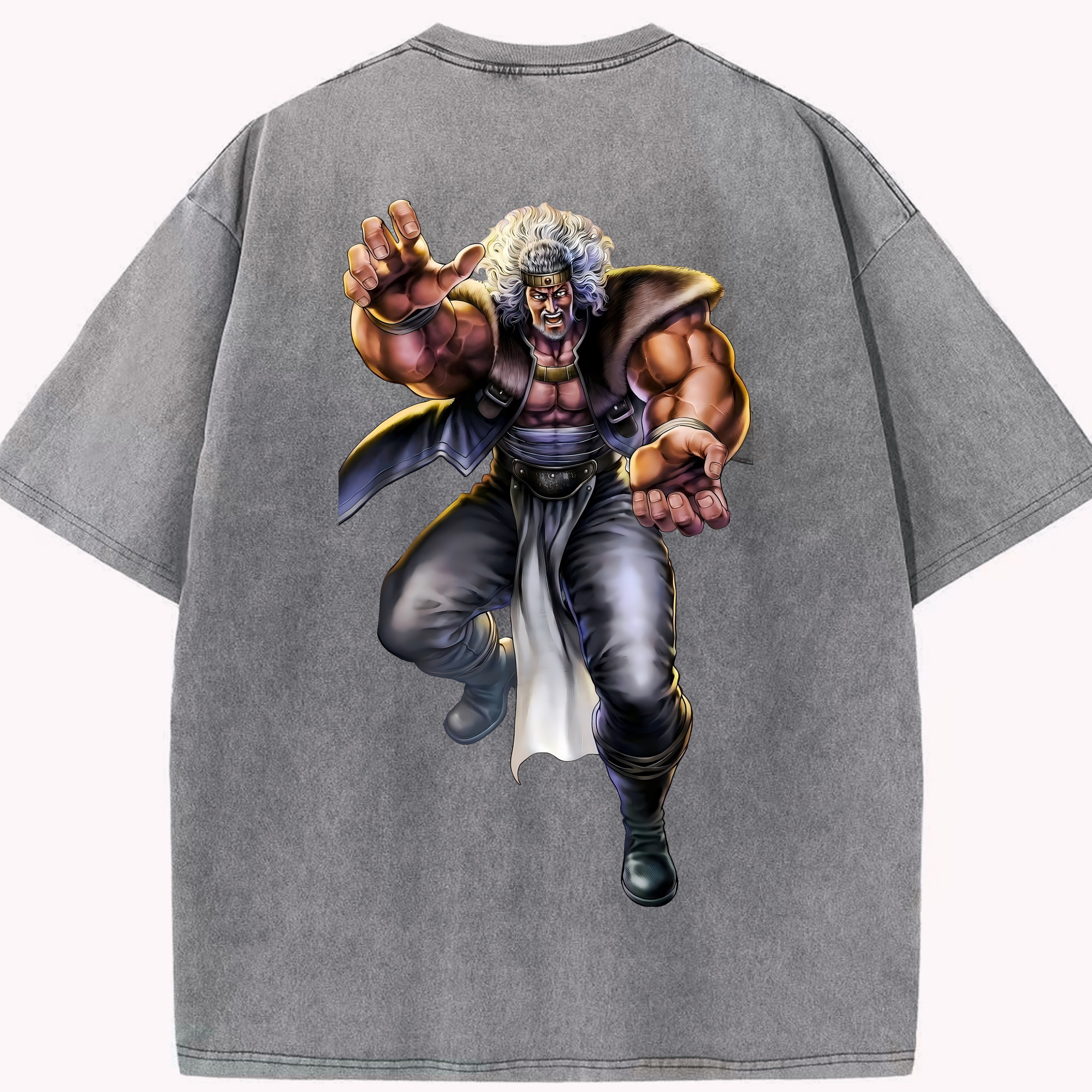 （画像用） 北斗の拳 Fist of the North Star 綿100% ヴィンテージ風 半袖Tシャツ（背面プリント）