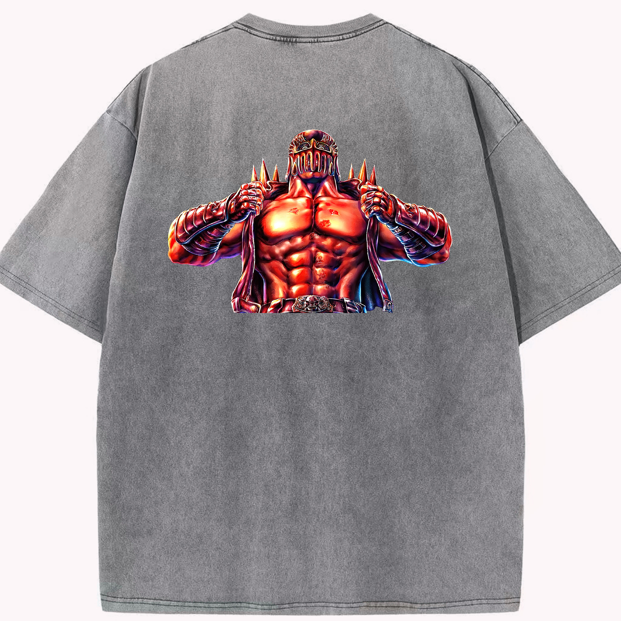 （画像用） 北斗の拳 Fist of the North Star 綿100% ヴィンテージ風 半袖Tシャツ（背面プリント）