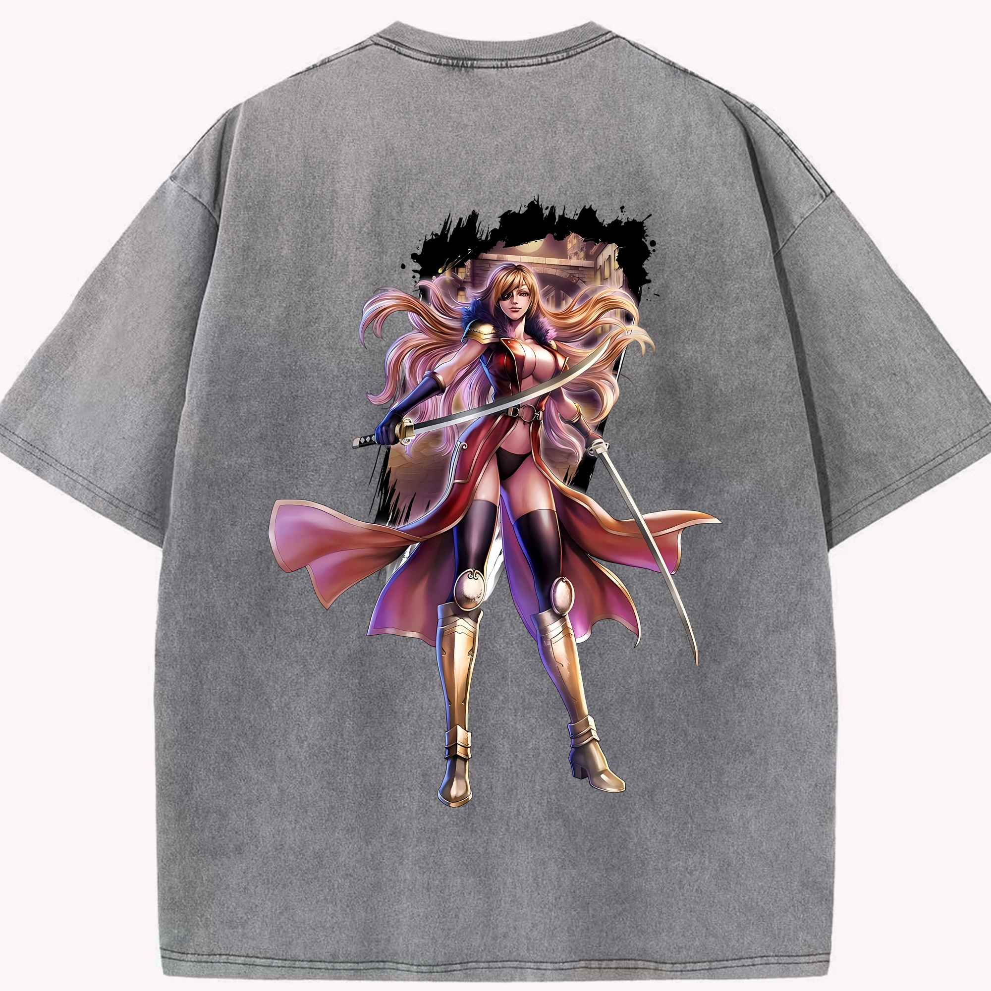 （画像用） 北斗の拳 Fist of the North Star 綿100% ヴィンテージ風 半袖Tシャツ（背面プリント）
