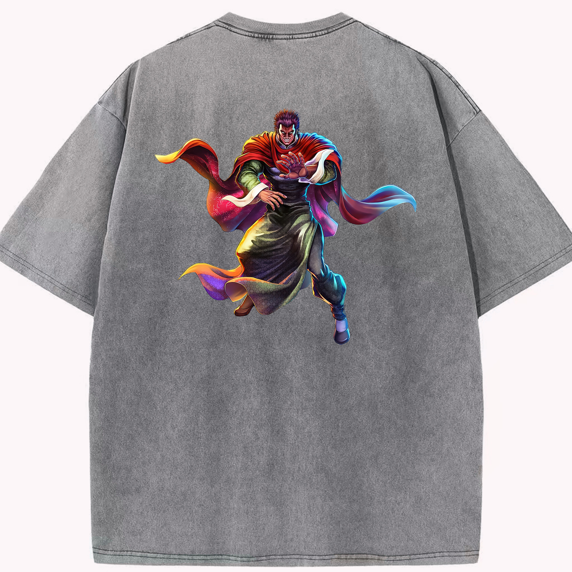 （画像用） 北斗の拳 Fist of the North Star 綿100% ヴィンテージ風 半袖Tシャツ（背面プリント）