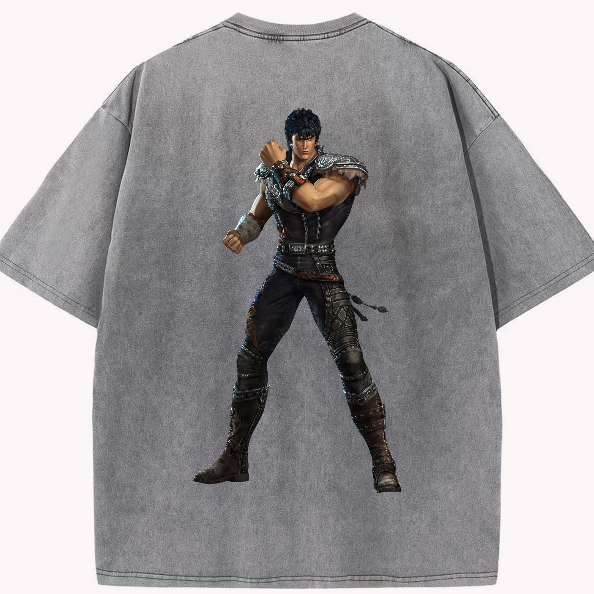 （画像用） 北斗の拳 Fist of the North Star 綿100% ヴィンテージ風 半袖Tシャツ（背面プリント）