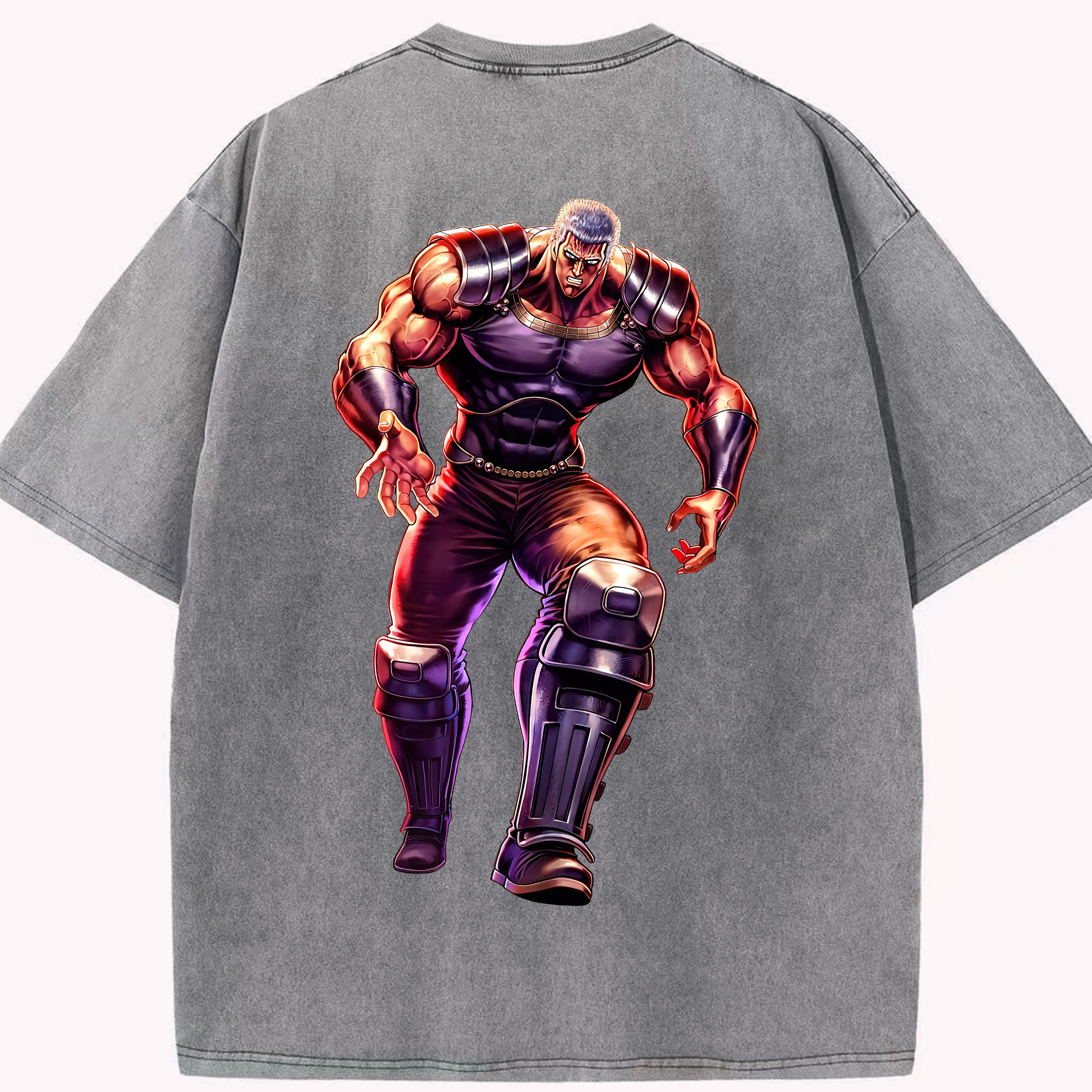 （画像用） 北斗の拳 Fist of the North Star 綿100% ヴィンテージ風 半袖Tシャツ（背面プリント）
