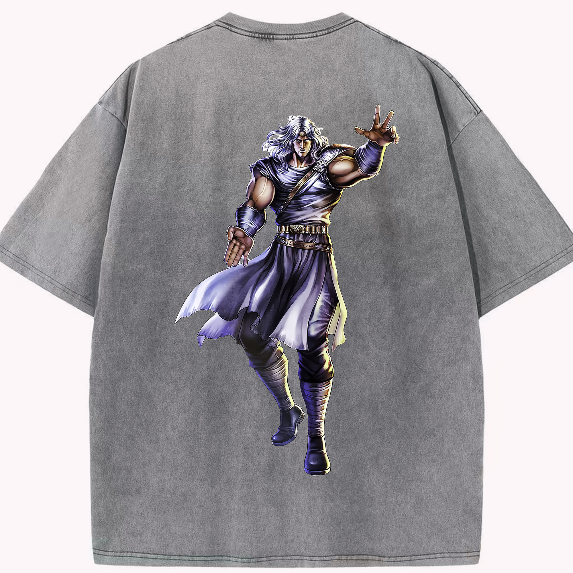 （画像用） 北斗の拳 Fist of the North Star 綿100% ヴィンテージ風 半袖Tシャツ（背面プリント）