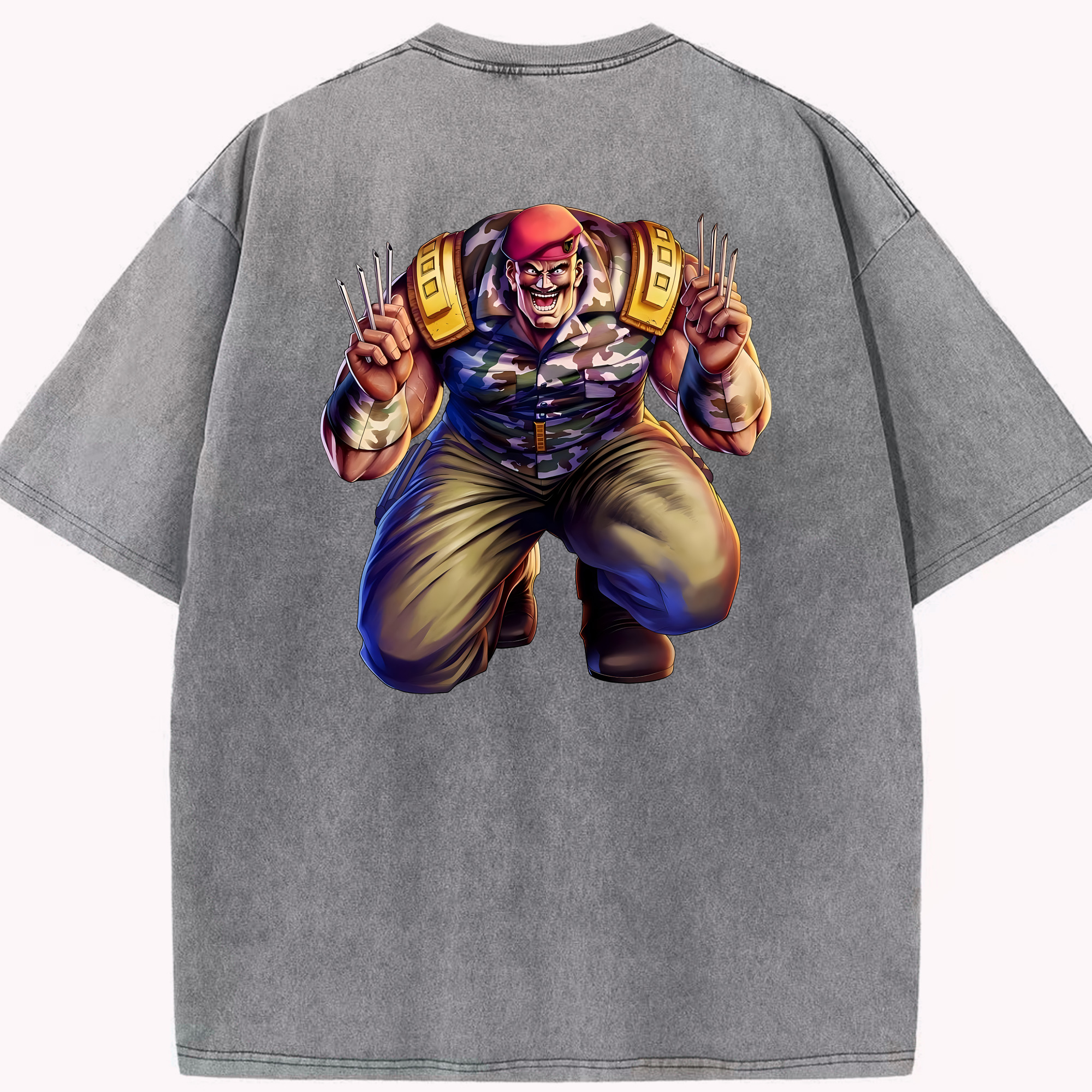 （画像用） 北斗の拳 Fist of the North Star 綿100% ヴィンテージ風 半袖Tシャツ（背面プリント）