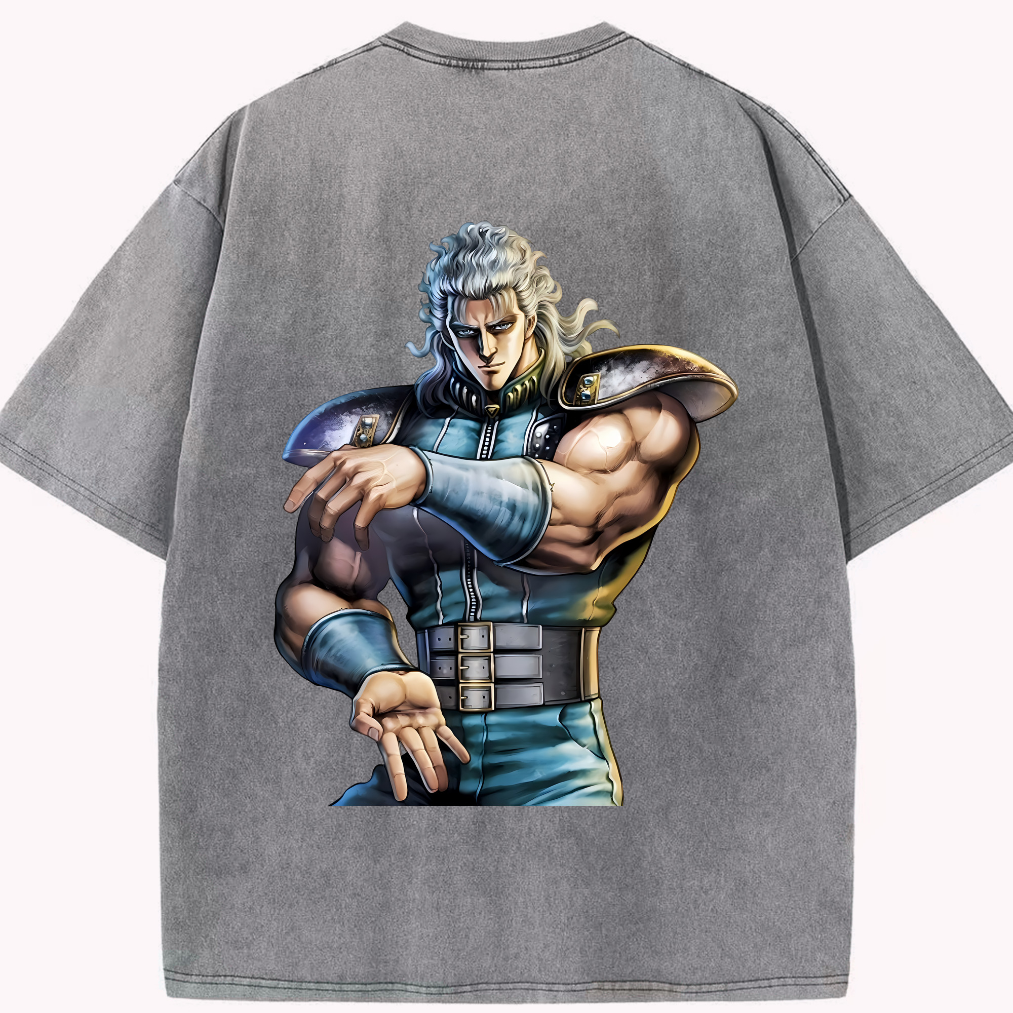 （画像用） 北斗の拳 Fist of the North Star 綿100% ヴィンテージ風 半袖Tシャツ（背面プリント）