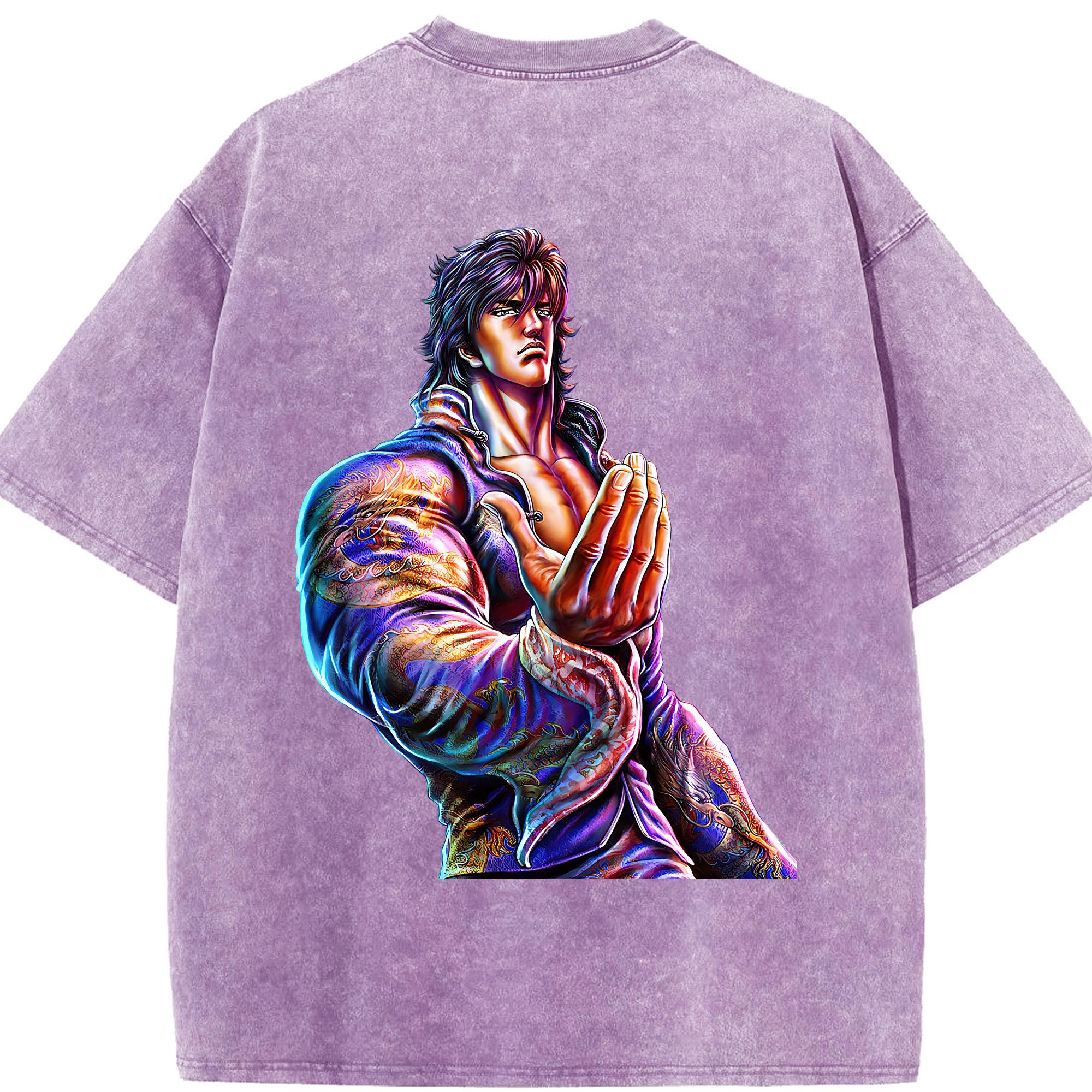 （画像用） 北斗の拳 Fist of the North Star 綿100% ヴィンテージ風 半袖Tシャツ（背面プリント）