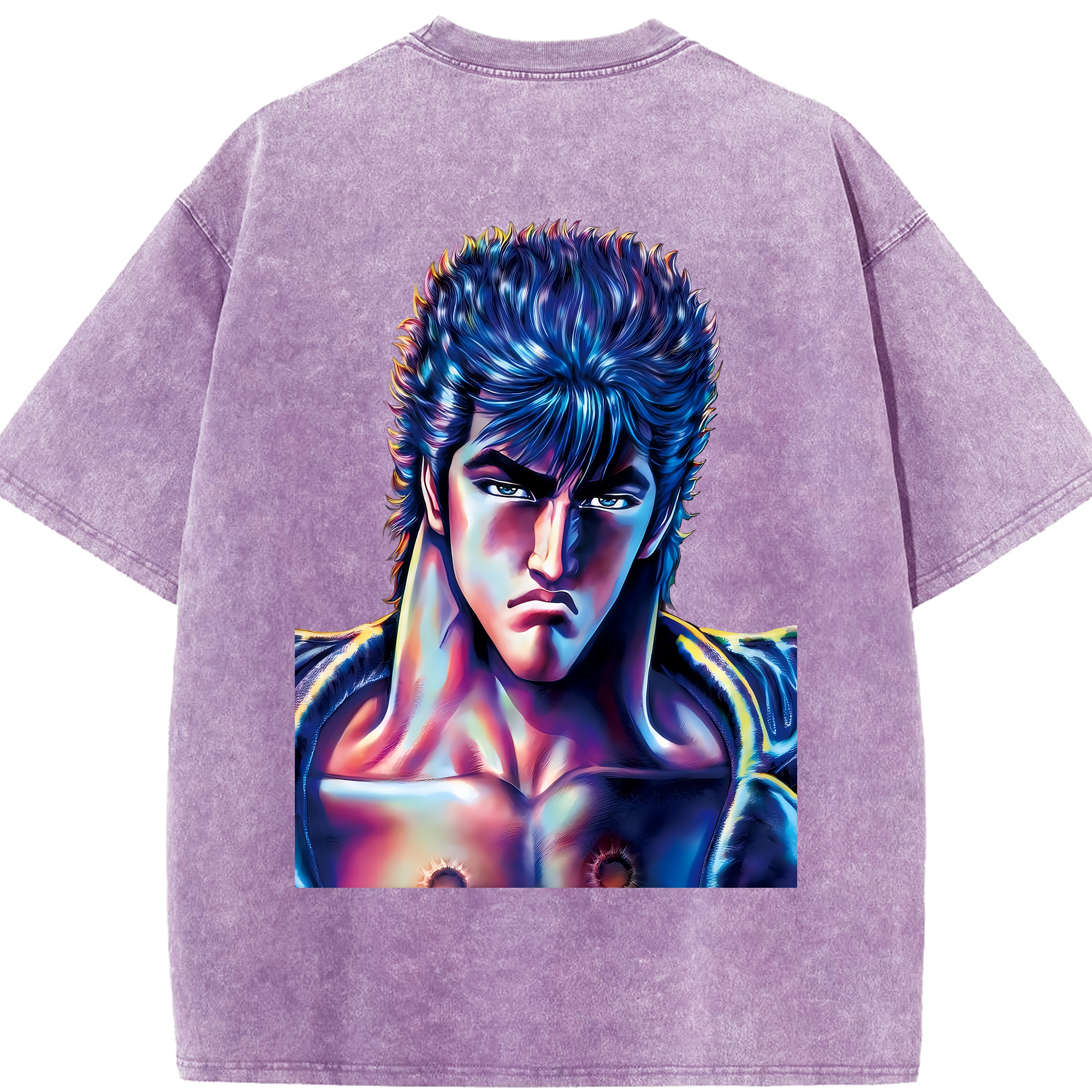 （画像用） 北斗の拳 Fist of the North Star 綿100% ヴィンテージ風 半袖Tシャツ（背面プリント）