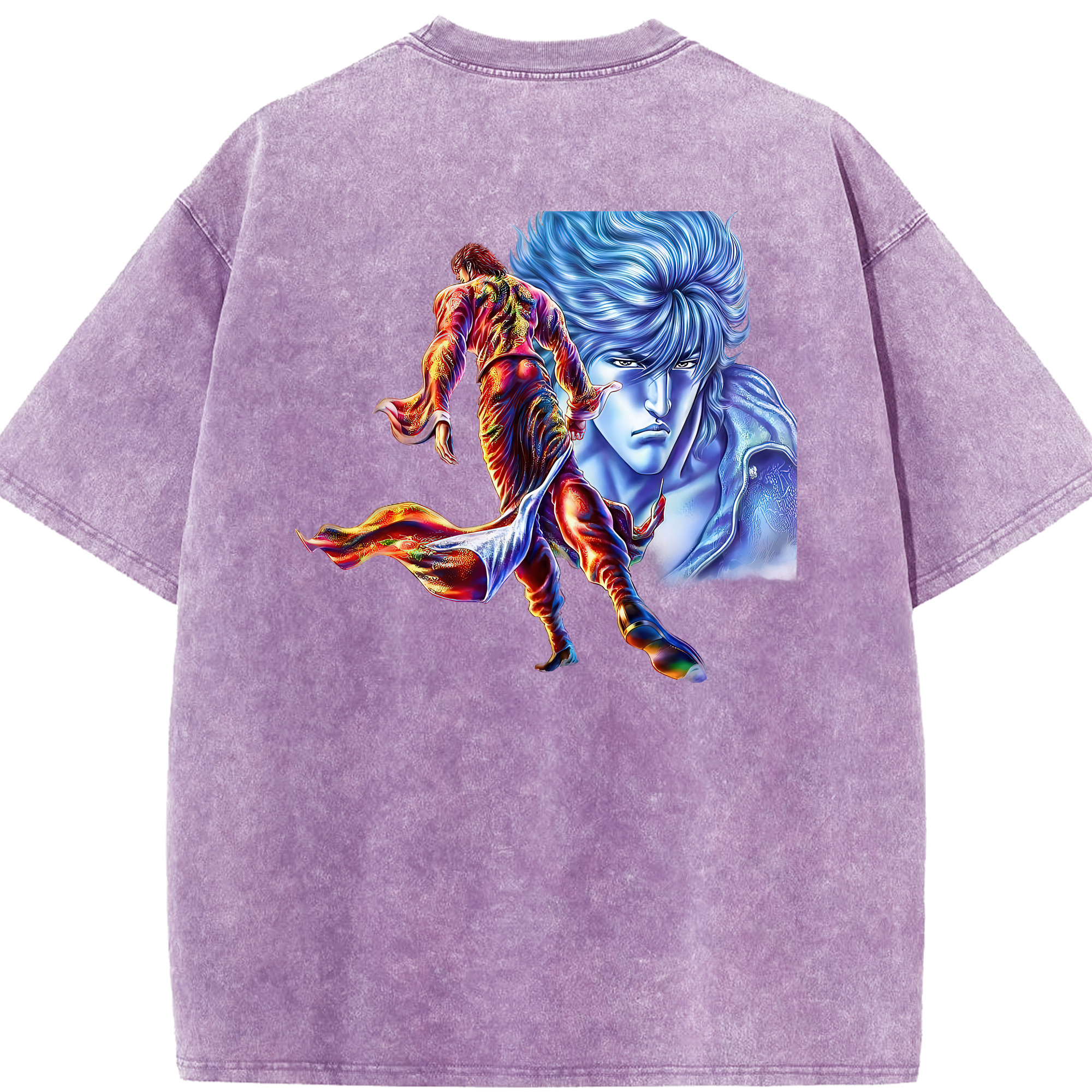 （画像用） 北斗の拳 Fist of the North Star 綿100% ヴィンテージ風 半袖Tシャツ（背面プリント）