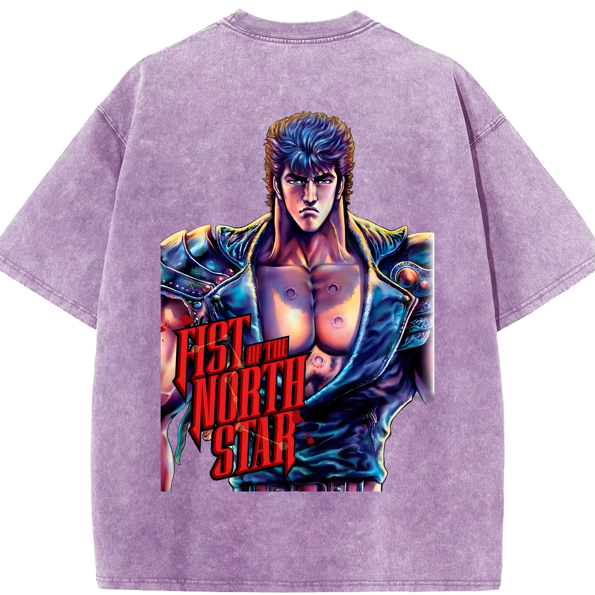 （画像用） 北斗の拳 Fist of the North Star 綿100% ヴィンテージ風 半袖Tシャツ（背面プリント）