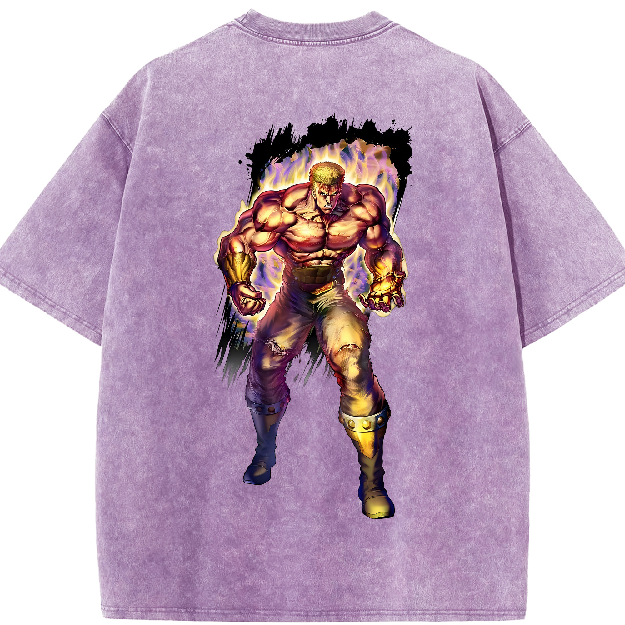 （画像用） 北斗の拳 Fist of the North Star 綿100% ヴィンテージ風 半袖Tシャツ（背面プリント）