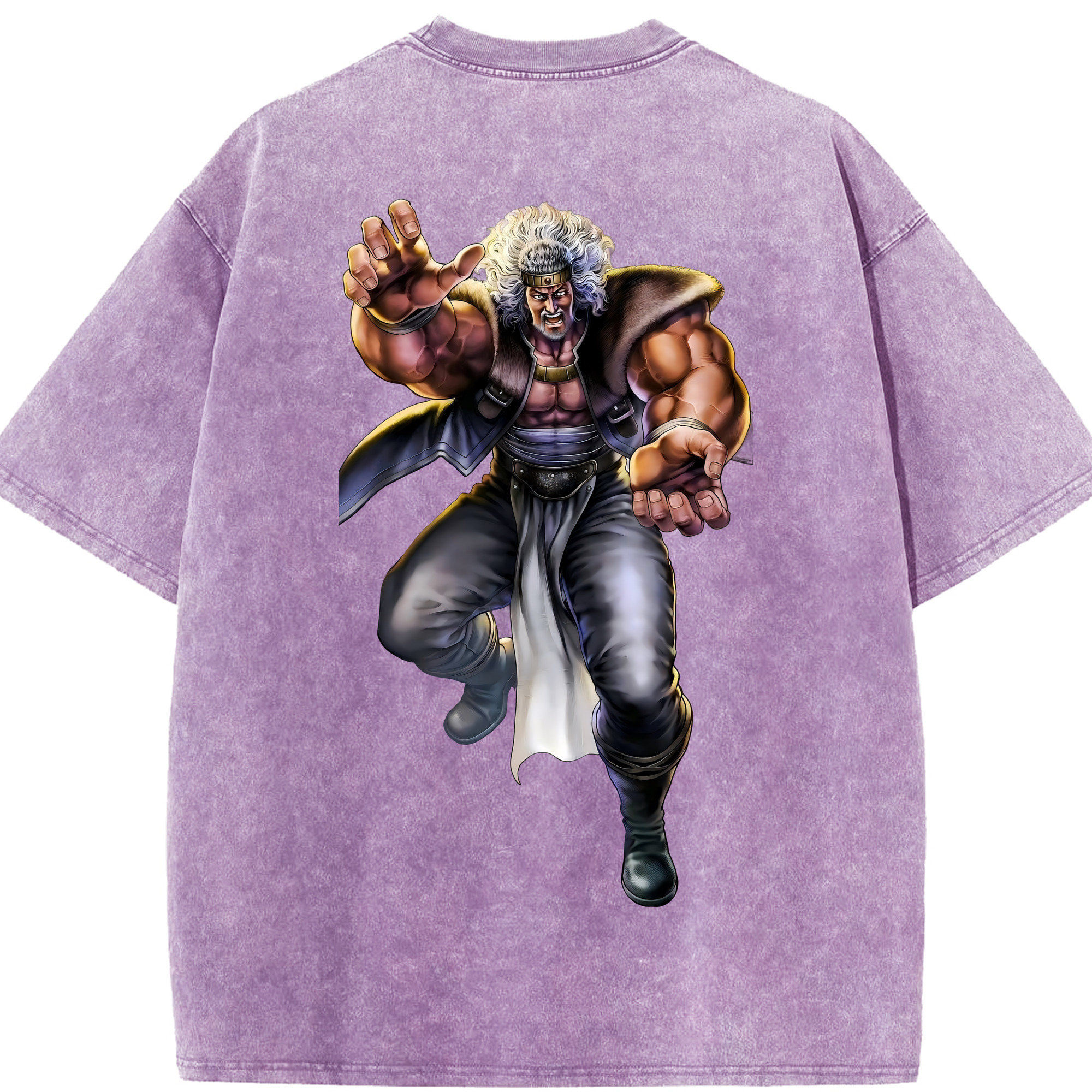 （画像用） 北斗の拳 Fist of the North Star 綿100% ヴィンテージ風 半袖Tシャツ（背面プリント）