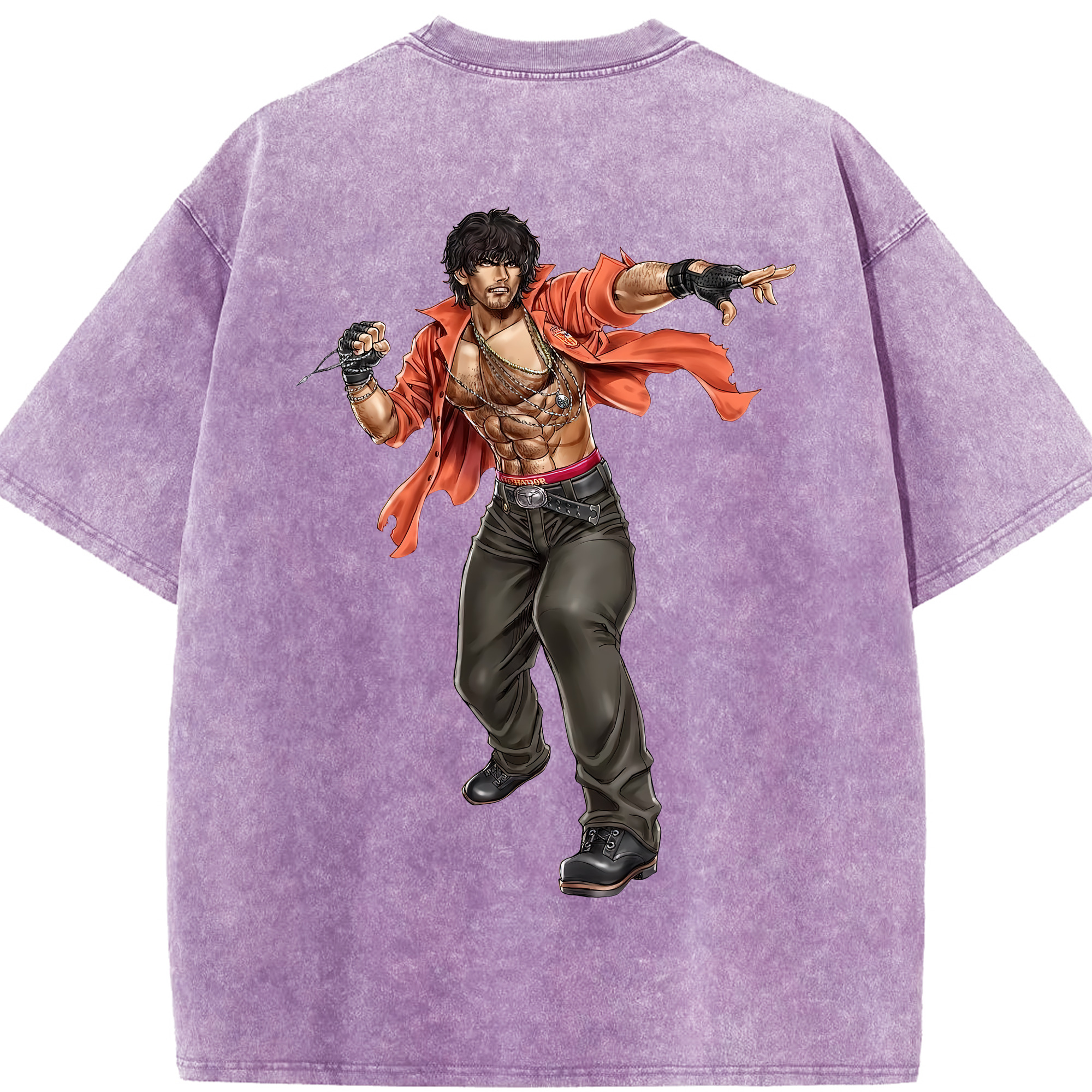 （画像用） 北斗の拳 Fist of the North Star 綿100% ヴィンテージ風 半袖Tシャツ（背面プリント）