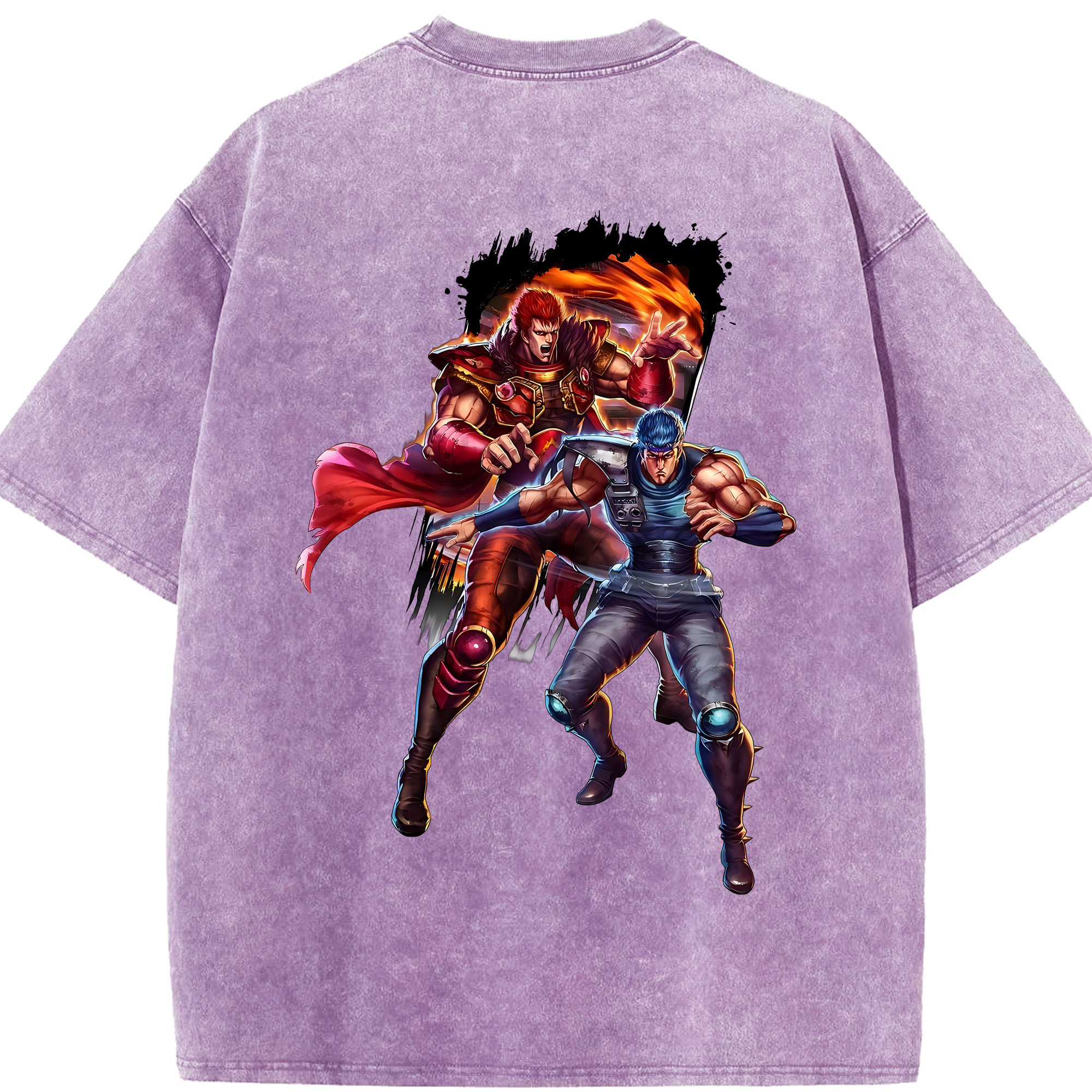 （画像用） 北斗の拳 Fist of the North Star 綿100% ヴィンテージ風 半袖Tシャツ（背面プリント）