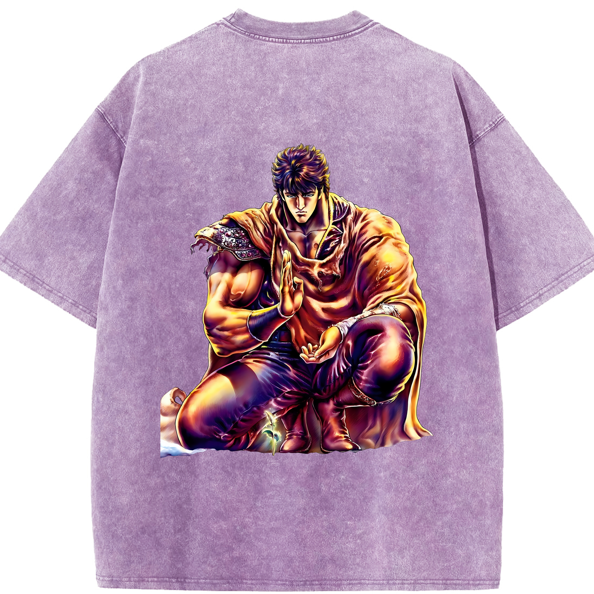 （画像用） 北斗の拳 Fist of the North Star 綿100% ヴィンテージ風 半袖Tシャツ（背面プリント）