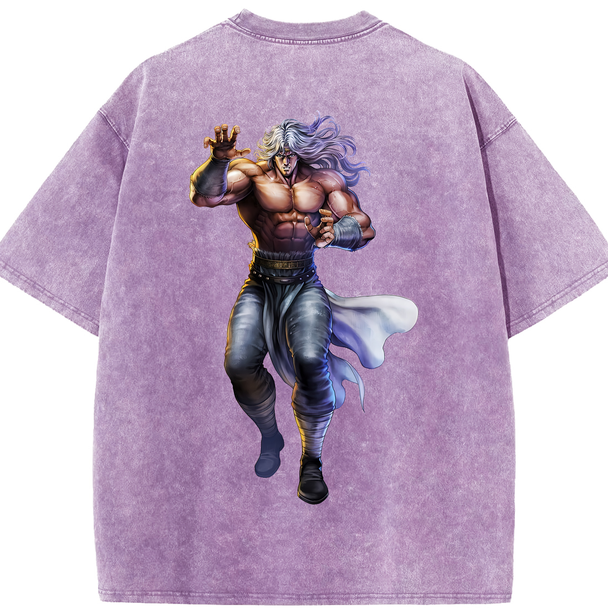 （画像用） 北斗の拳 Fist of the North Star 綿100% ヴィンテージ風 半袖Tシャツ（背面プリント）