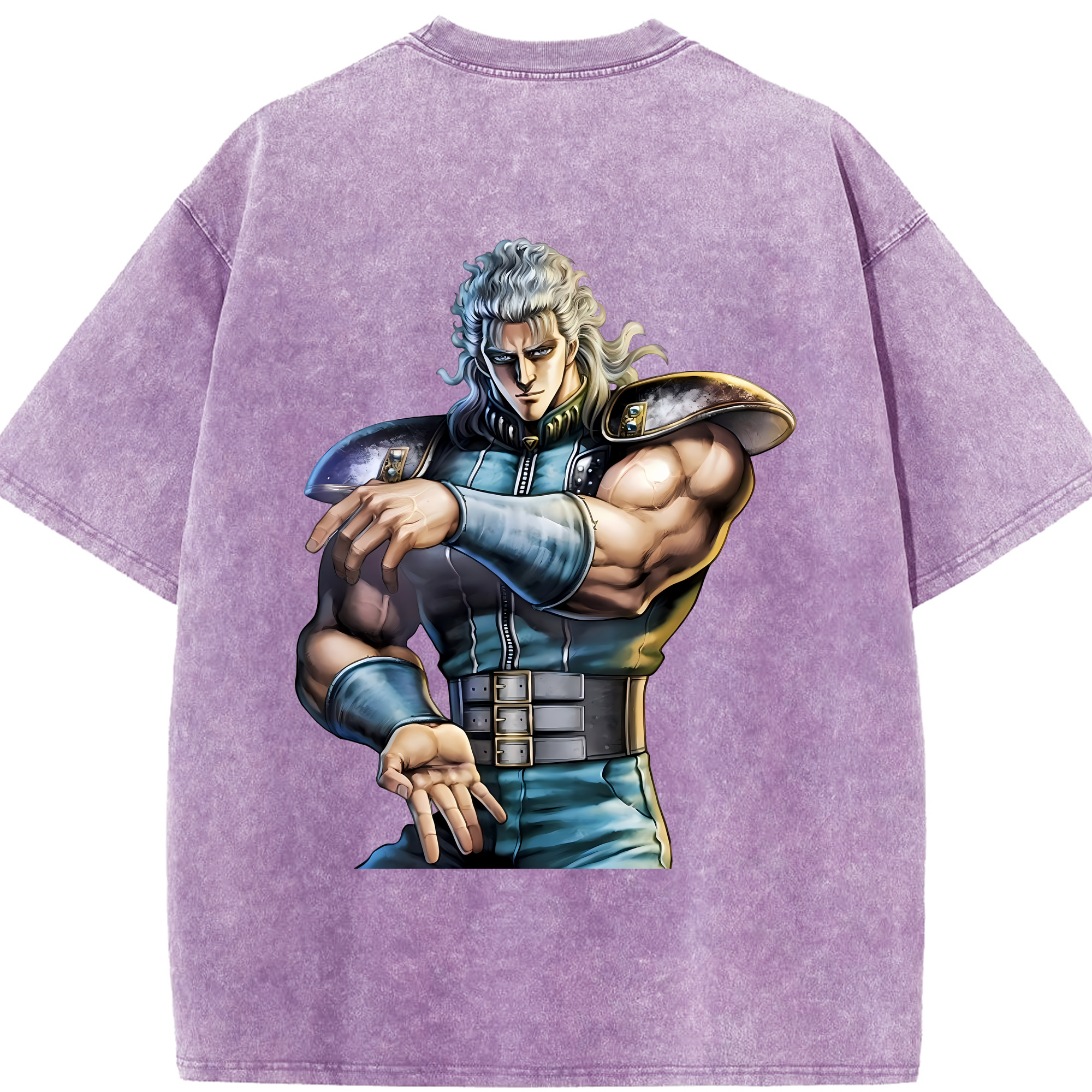 （画像用） 北斗の拳 Fist of the North Star 綿100% ヴィンテージ風 半袖Tシャツ（背面プリント）