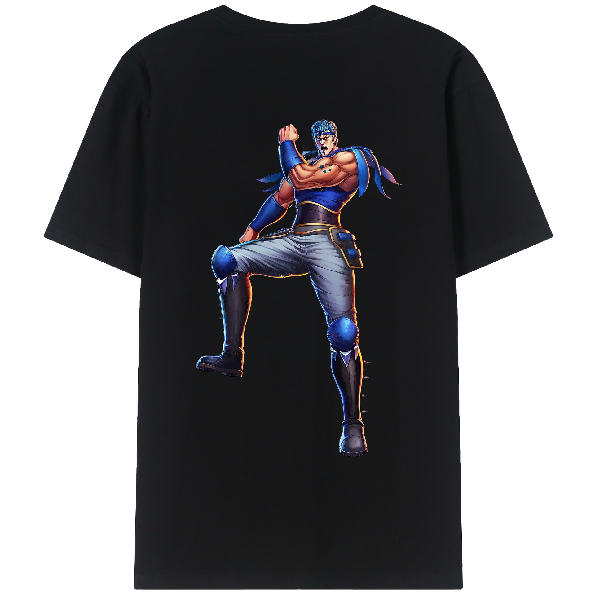 （画像用） 北斗の拳 Fist of the North Star 綿100％ メンズ半袖Tシャツ（バックプリント） 通気性