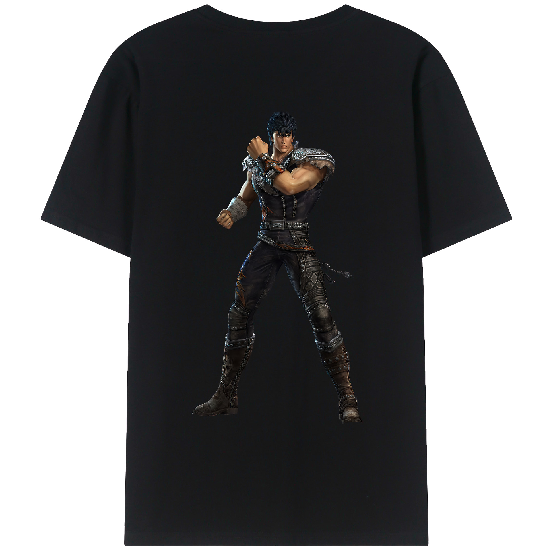 （画像用） 北斗の拳 Fist of the North Star 綿100％ メンズ半袖Tシャツ（バックプリント） 通気性