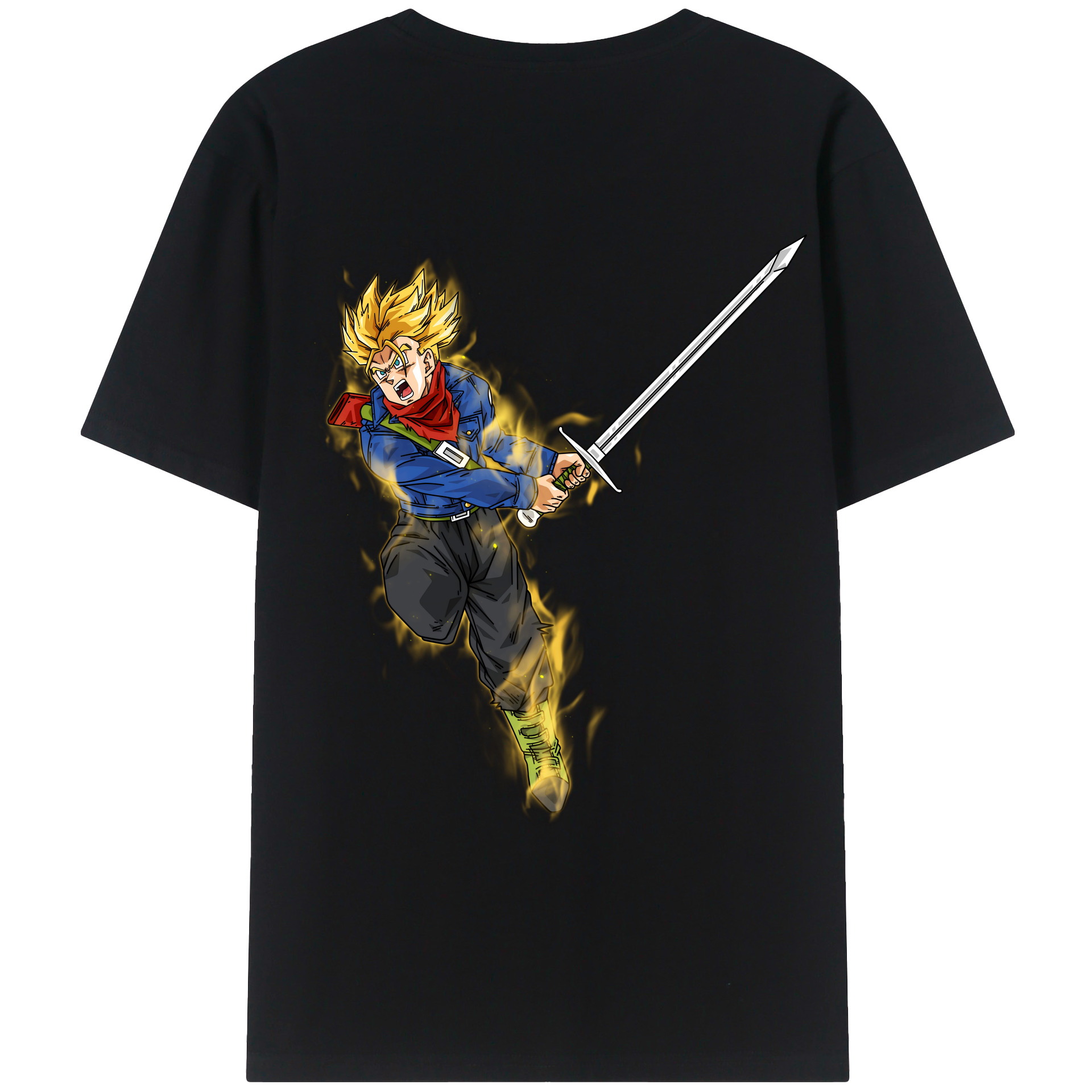 （画像用） 北斗の拳 Fist of the North Star 綿100％ メンズ半袖Tシャツ（バックプリント） 通気性