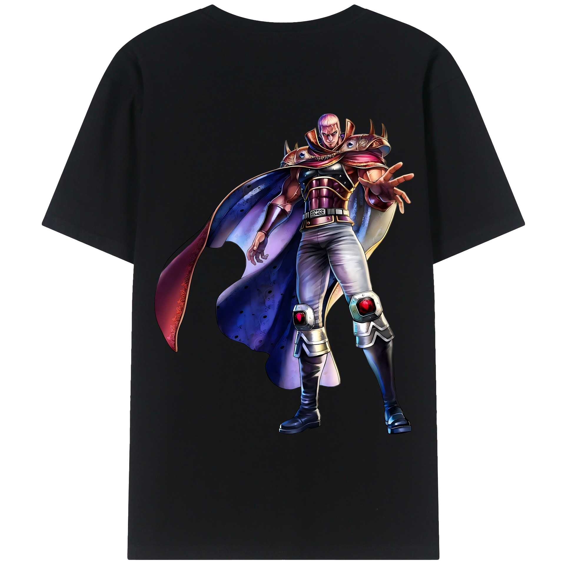 （画像用） 北斗の拳 Fist of the North Star 綿100％ メンズ半袖Tシャツ（バックプリント） 通気性