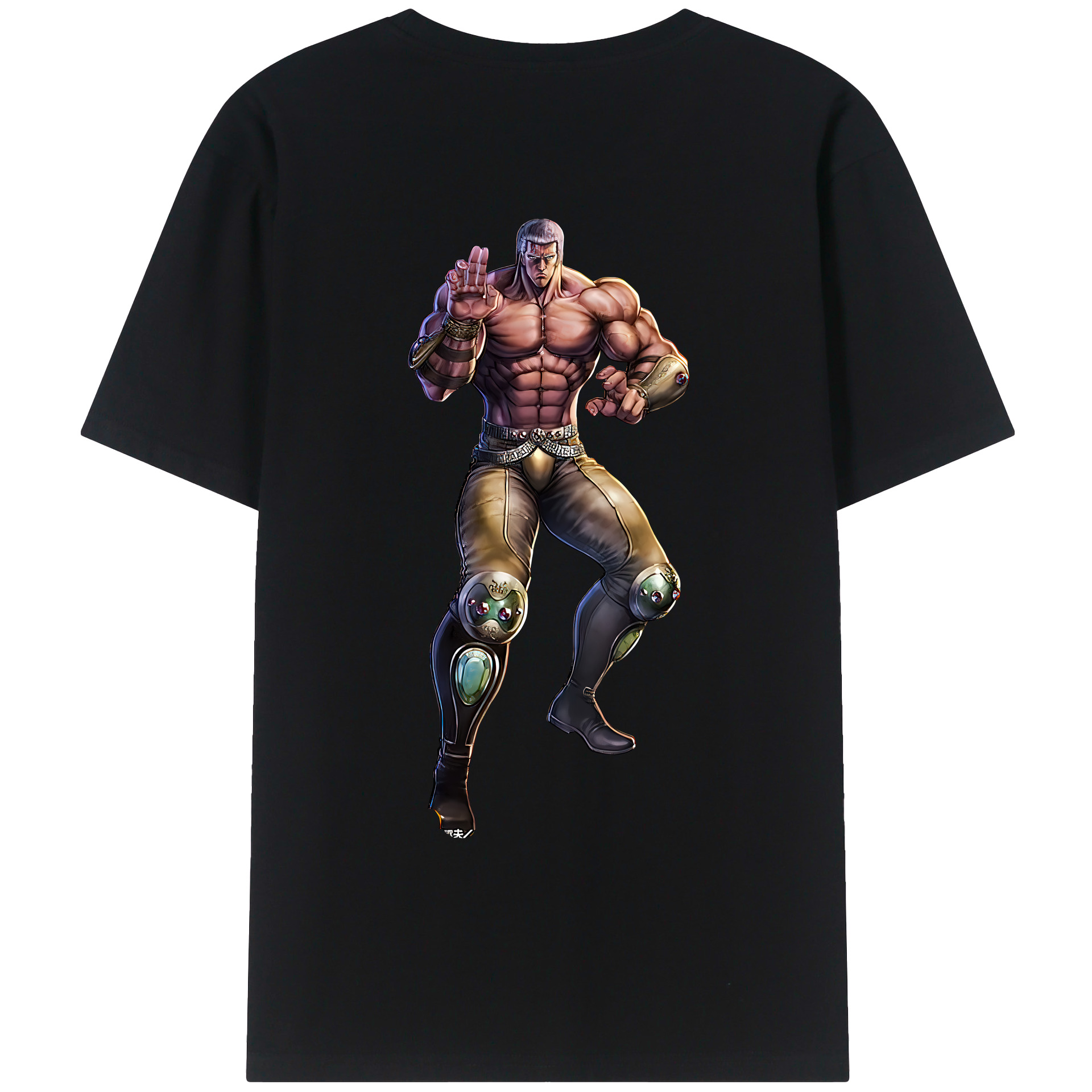 （画像用） 北斗の拳 Fist of the North Star 綿100％ メンズ半袖Tシャツ（バックプリント） 通気性