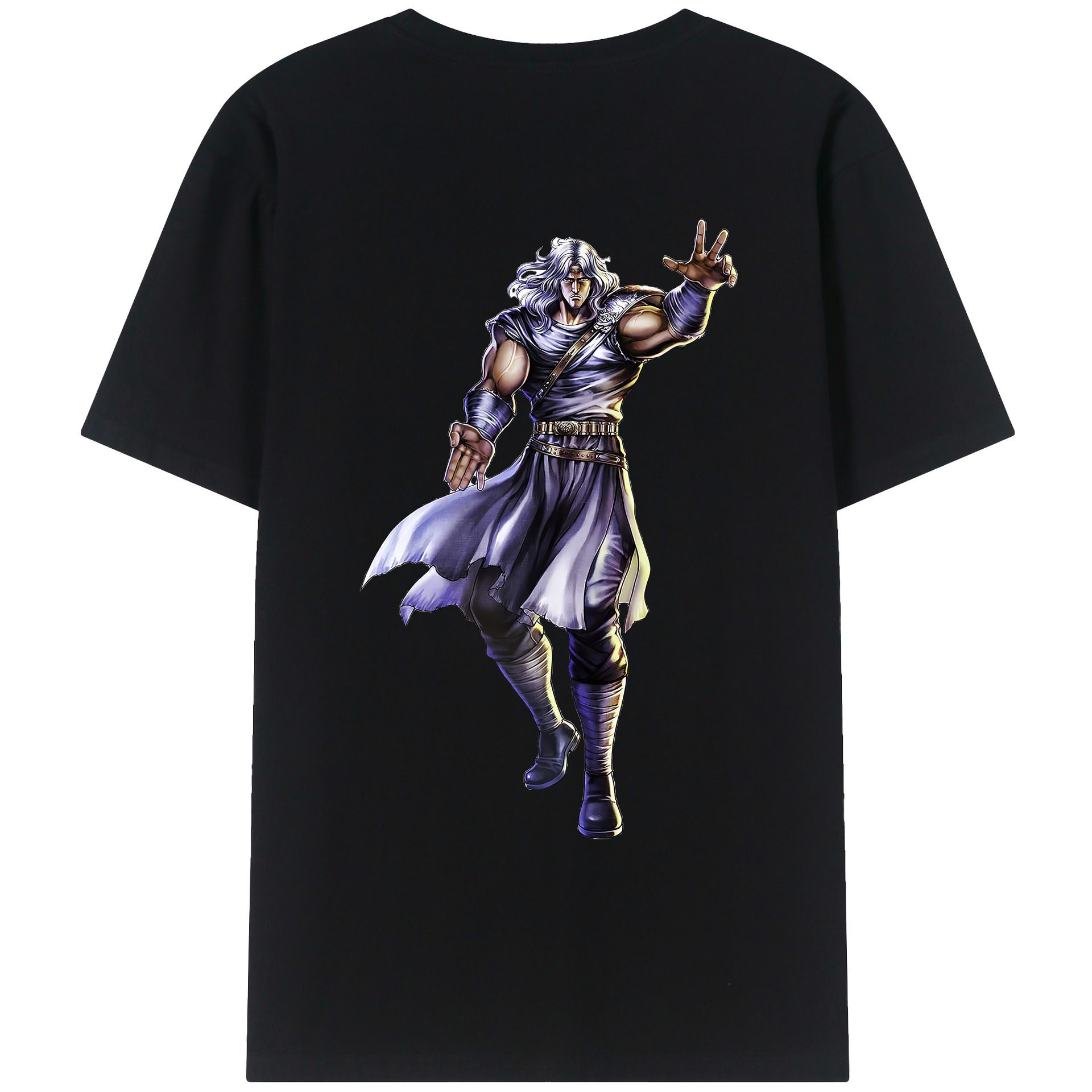 （画像用） 北斗の拳 Fist of the North Star 綿100％ メンズ半袖Tシャツ（バックプリント） 通気性