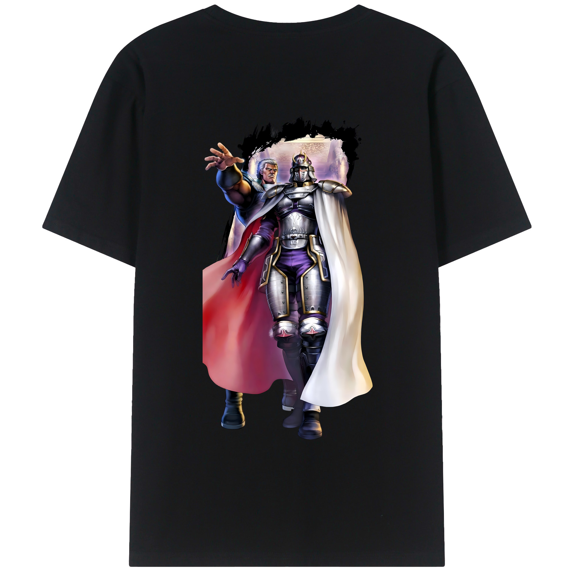 （画像用） 北斗の拳 Fist of the North Star 綿100％ メンズ半袖Tシャツ（バックプリント） 通気性