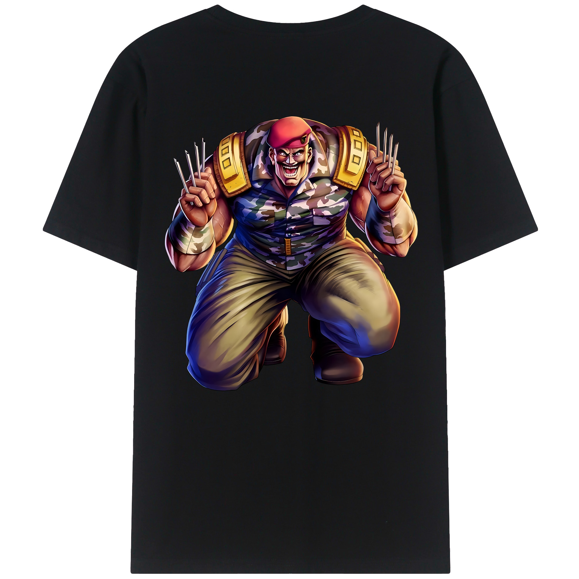 （画像用） 北斗の拳 Fist of the North Star 綿100％ メンズ半袖Tシャツ（バックプリント） 通気性