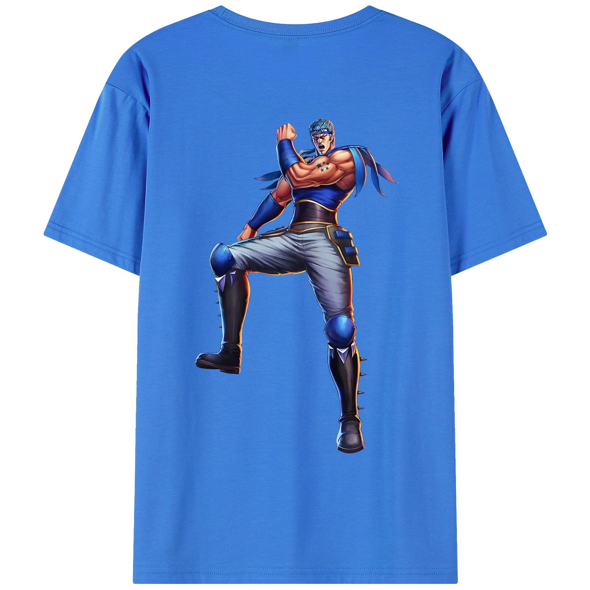 （画像用） 北斗の拳 Fist of the North Star 綿100％ メンズ半袖Tシャツ（バックプリント） 通気性