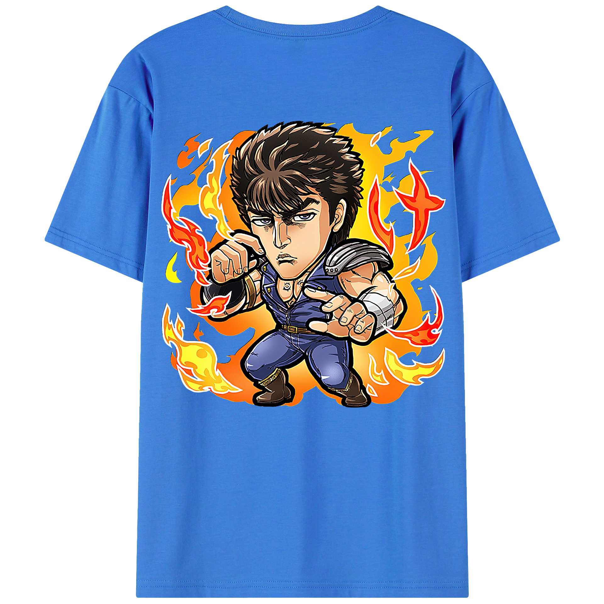 （画像用） 北斗の拳 Fist of the North Star 綿100％ メンズ半袖Tシャツ（バックプリント） 通気性