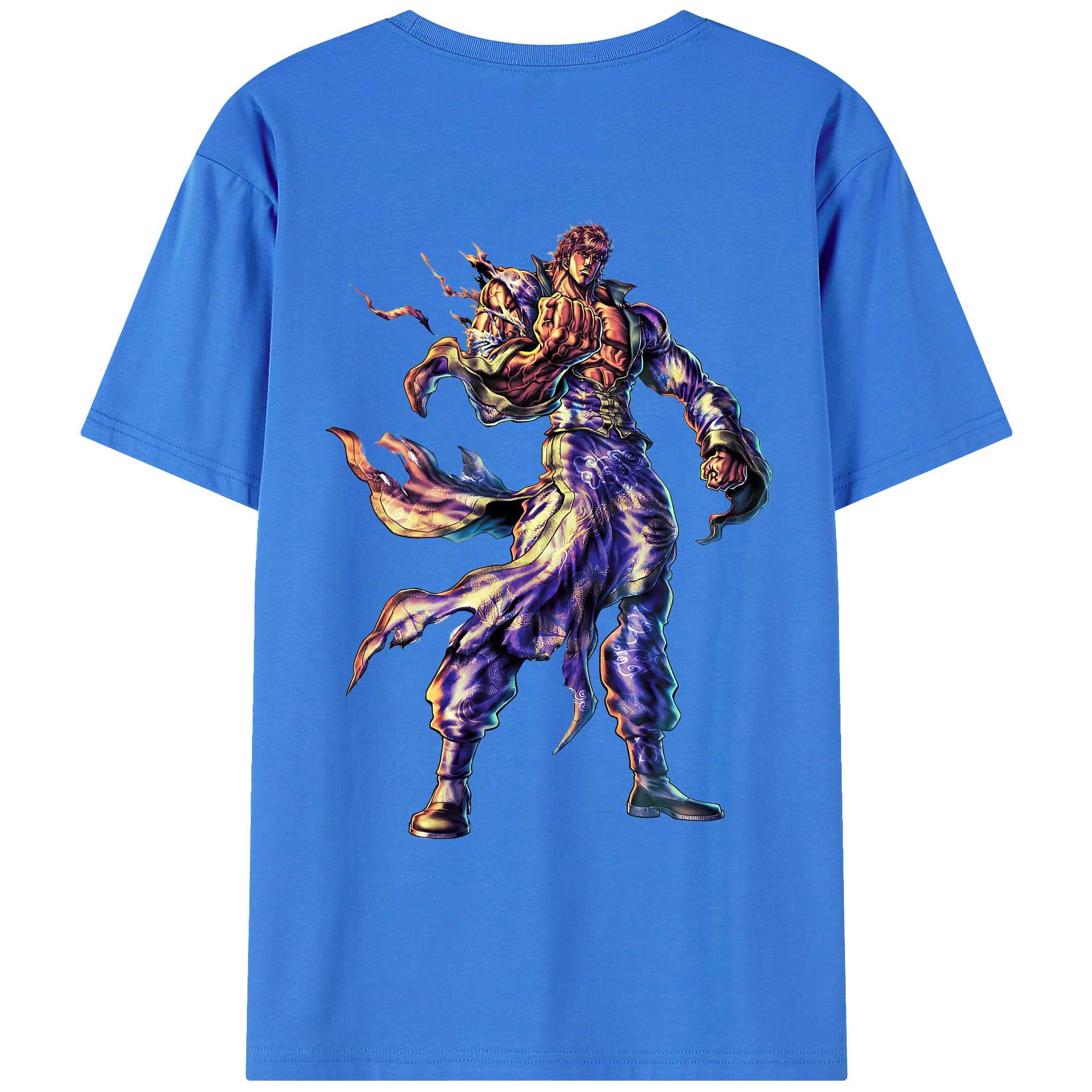 （画像用） 北斗の拳 Fist of the North Star 綿100％ メンズ半袖Tシャツ（バックプリント） 通気性