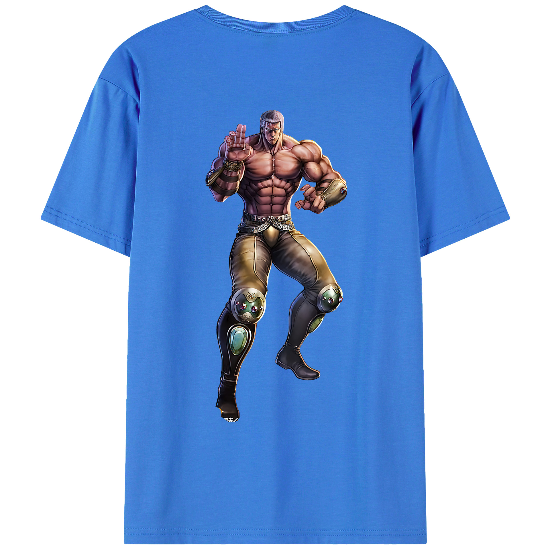 （画像用） 北斗の拳 Fist of the North Star 綿100％ メンズ半袖Tシャツ（バックプリント） 通気性
